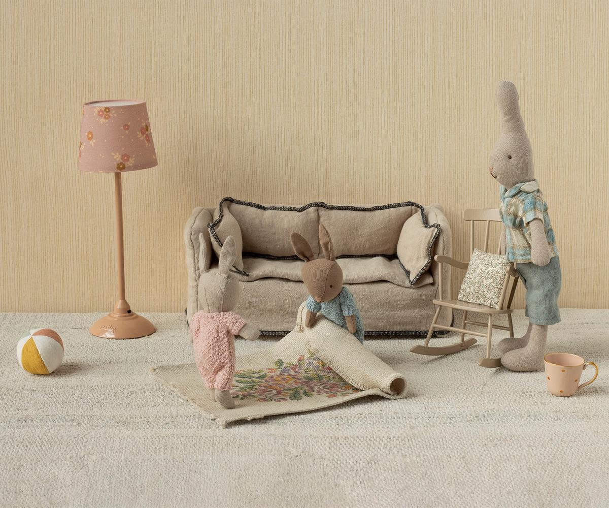 Maileg Rabbit With Accessories, Micro - Sand - Rose