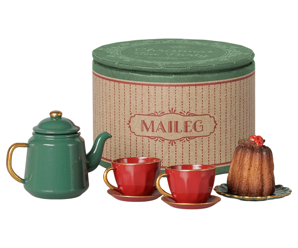 PRE-ORDER: Maileg Christmas Tea Party, Mouse - Red/Green (Estimated Arrival Early November)