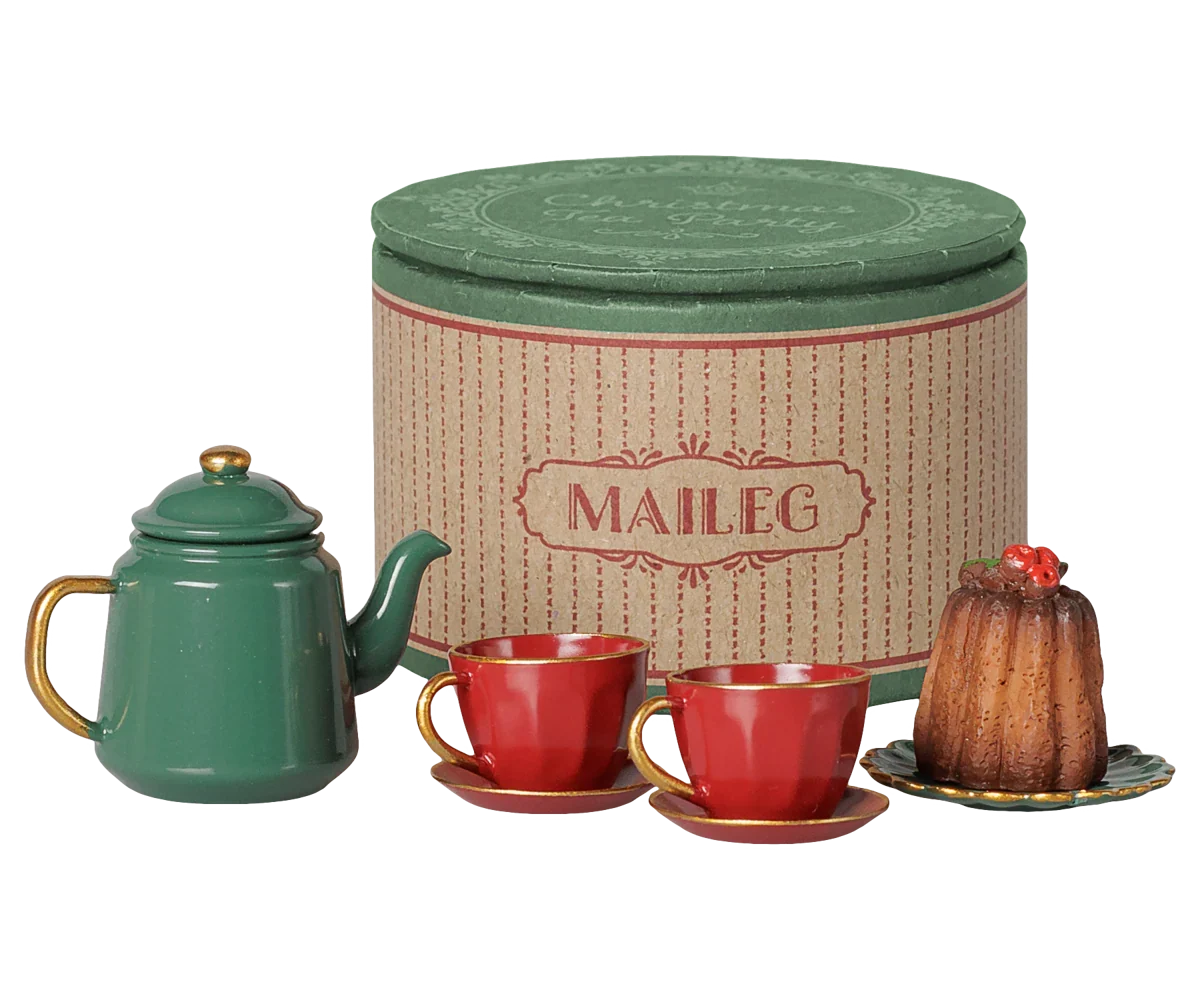 PRE-ORDER: Maileg Christmas Tea Party, Mouse - Red/Green (Estimated Arrival Early November)
