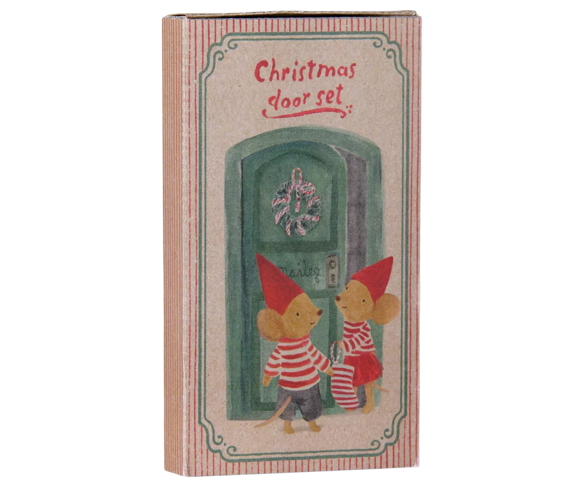 PRE-ORDER: Maileg Christmas Door Set, Mouse (Estimated Arrival Early November)