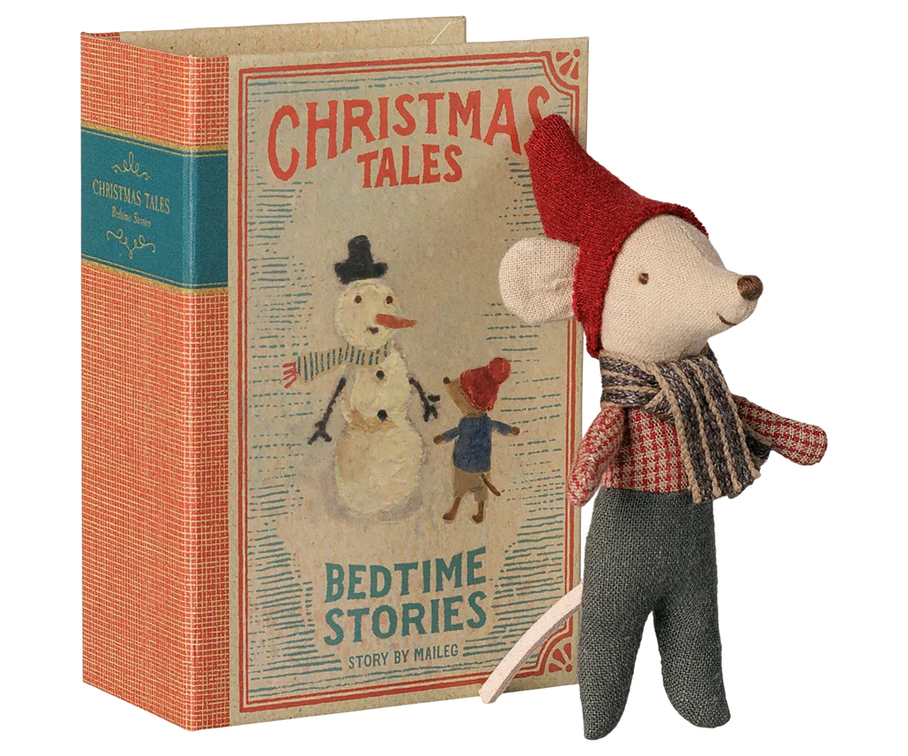 PRE-ORDER: Maileg Christmas Mouse, Baby in Book (Estimated Arrival Early September)