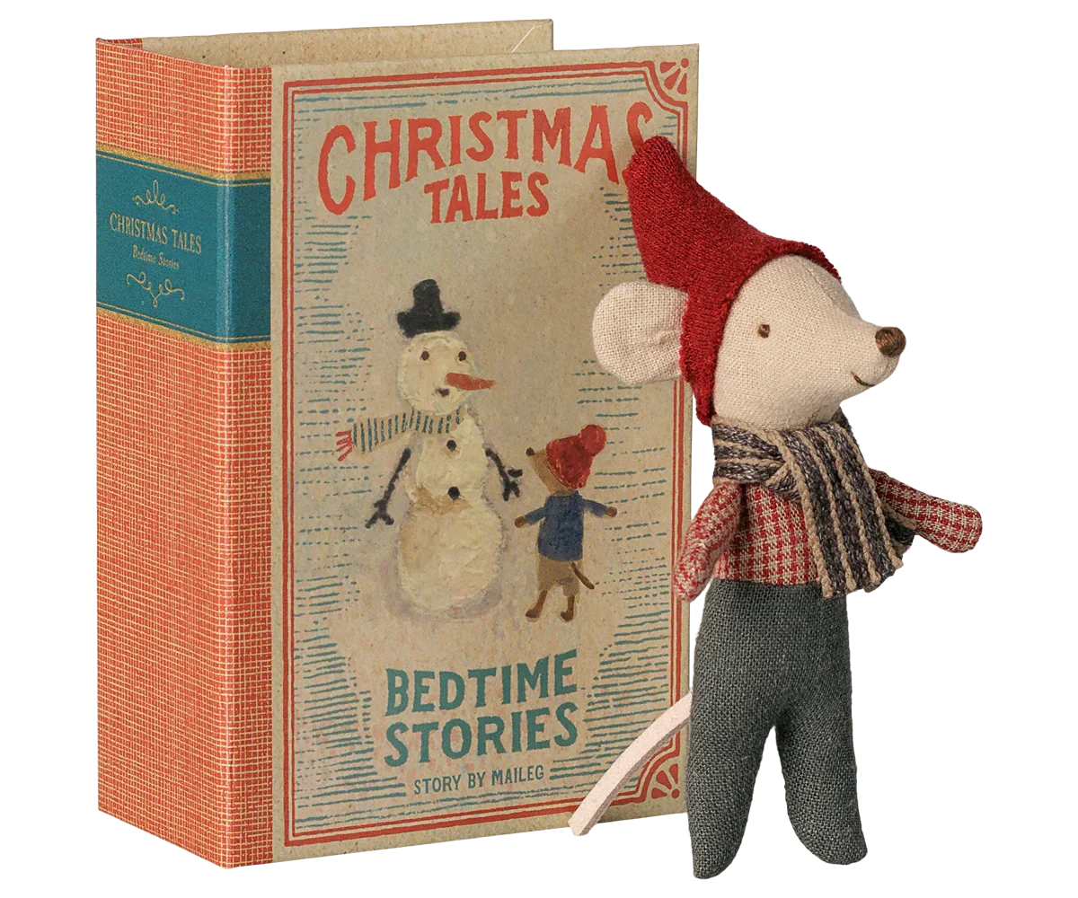 PRE-ORDER: Maileg Christmas Mouse, Baby in Book (Estimated Arrival Early September)