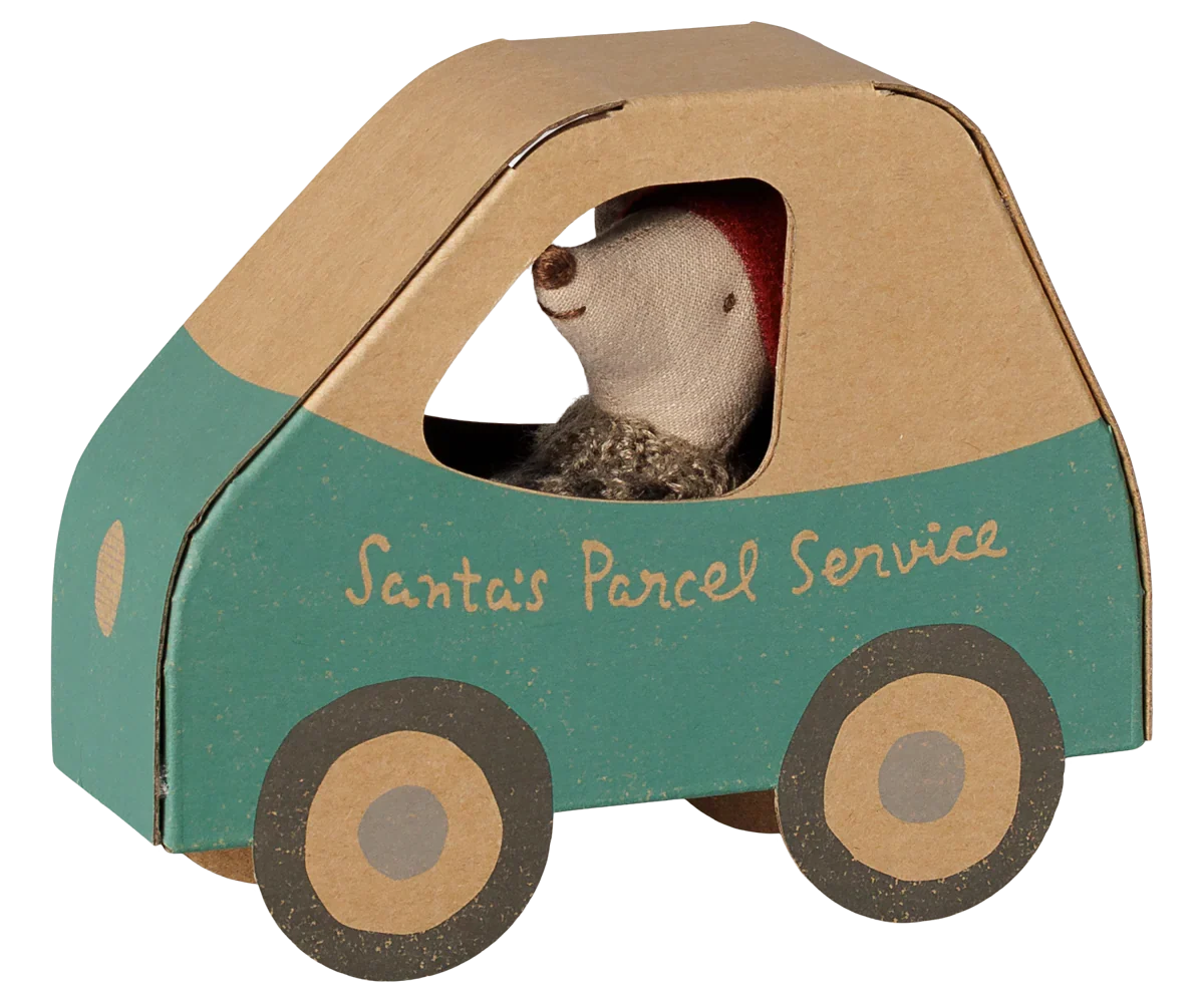 PRE-ORDER: Maileg Christmas Mouse, Little Brother in Car Box (Estimated Arrival Early November)
