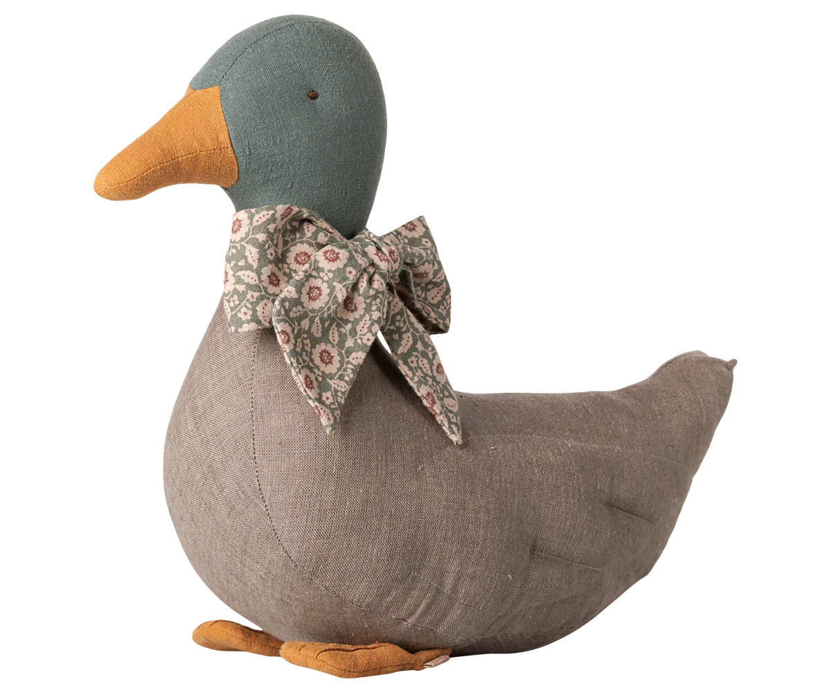 PRE-ORDER: Maileg Duck with Bow - Grey (Estimated Arrival Mid September)