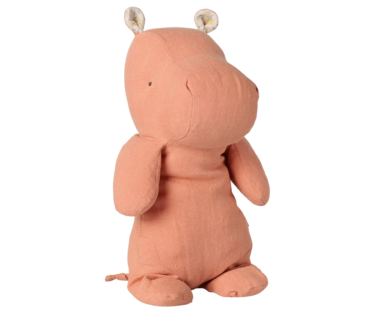 PRE-ORDER: Maileg Safari Friends, Hippo, Medium - Dusty Coral (Estimated Arrival Early November)