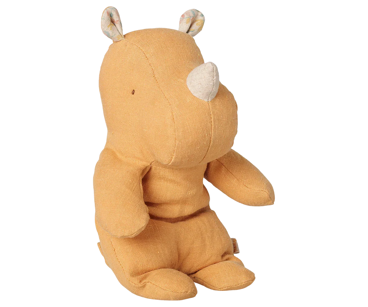 PRE-ORDER: Maileg Safari Friends, Rhino, Small - Vintage Yellow (Estimated Arrival Mid November)