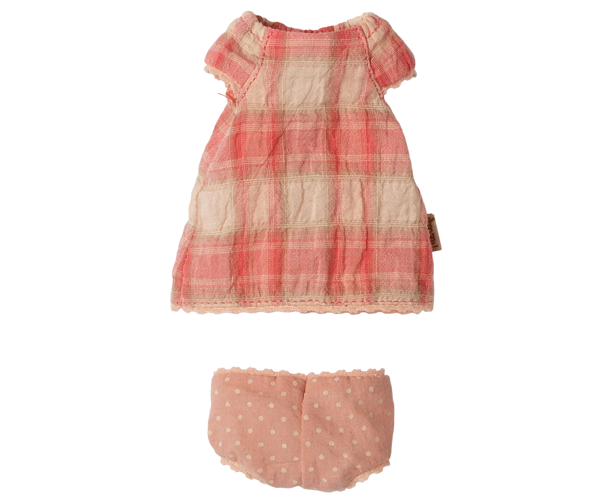 PRE-ORDER: Maileg Dress, Teddy Junior - Coral (Estimated Arrival Early November)