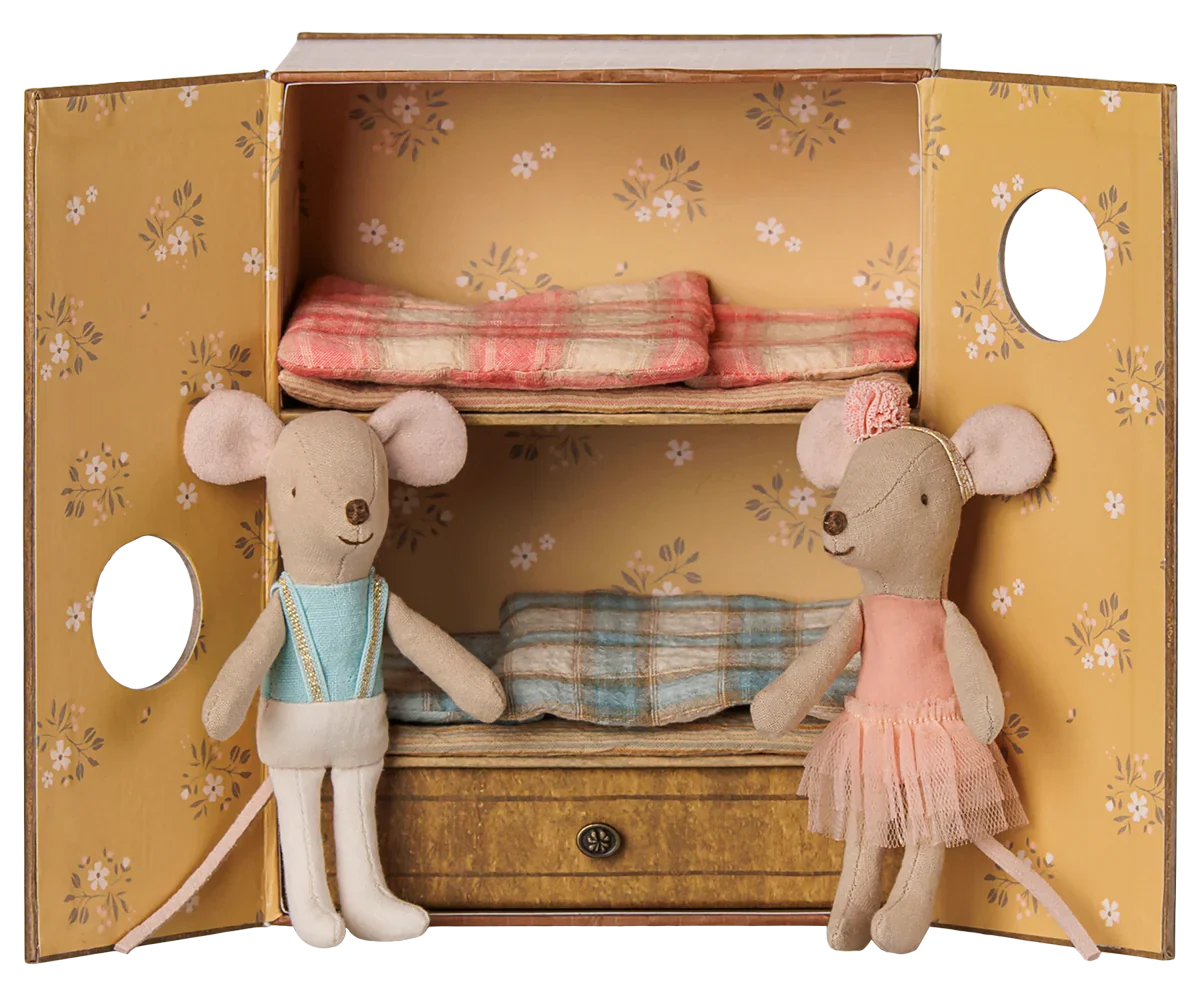 Maileg Ballet Mice in Dance Studio, Little Sister and Brother