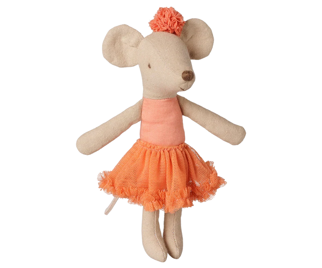 PRE-ORDER: Maileg Ballerina Mouse, Big Sister - Dusty Coral (Estimated Arrival Mid September)
