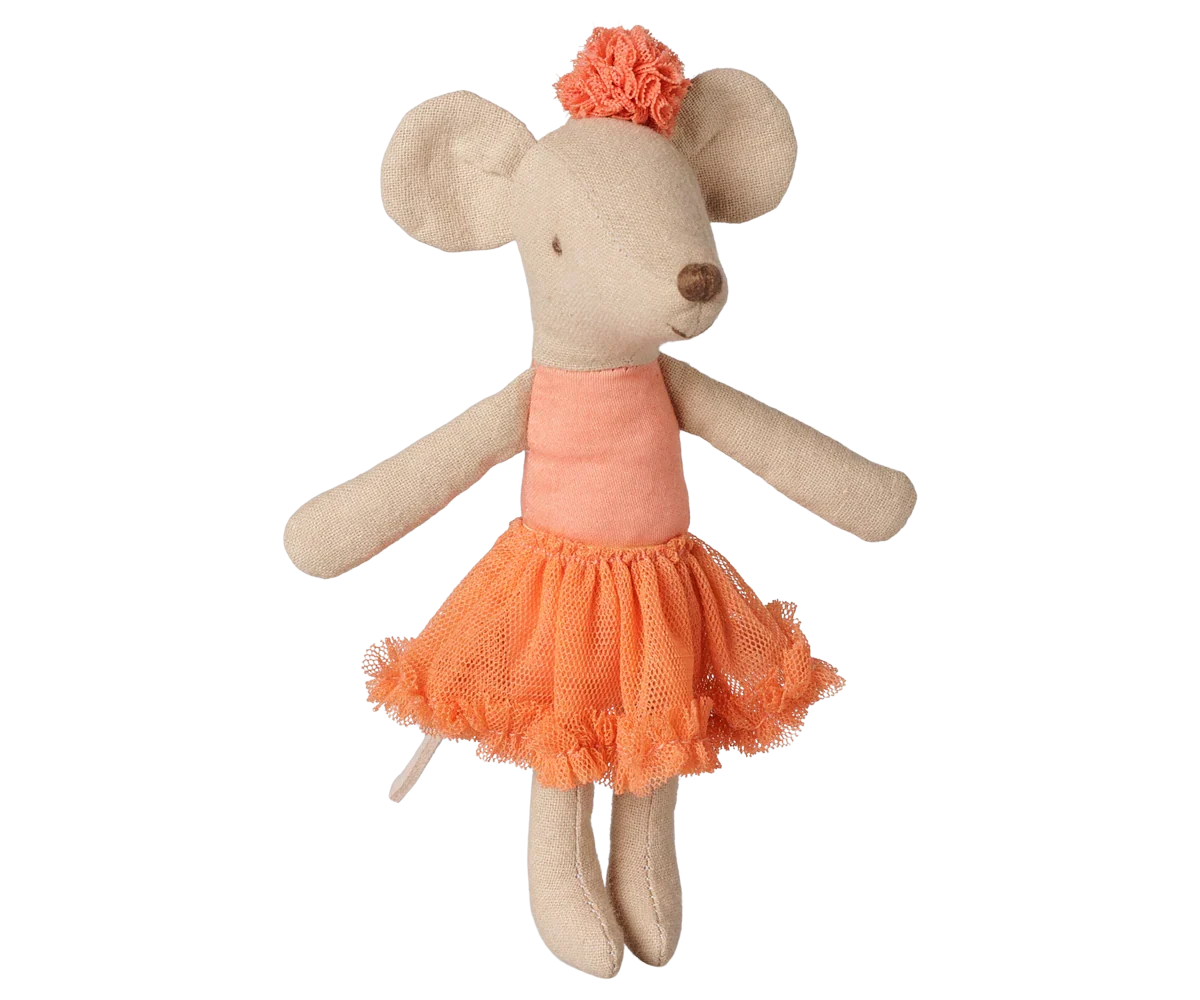 PRE-ORDER: Maileg Ballerina Mouse, Big Sister - Dusty Coral (Estimated Arrival Mid September)