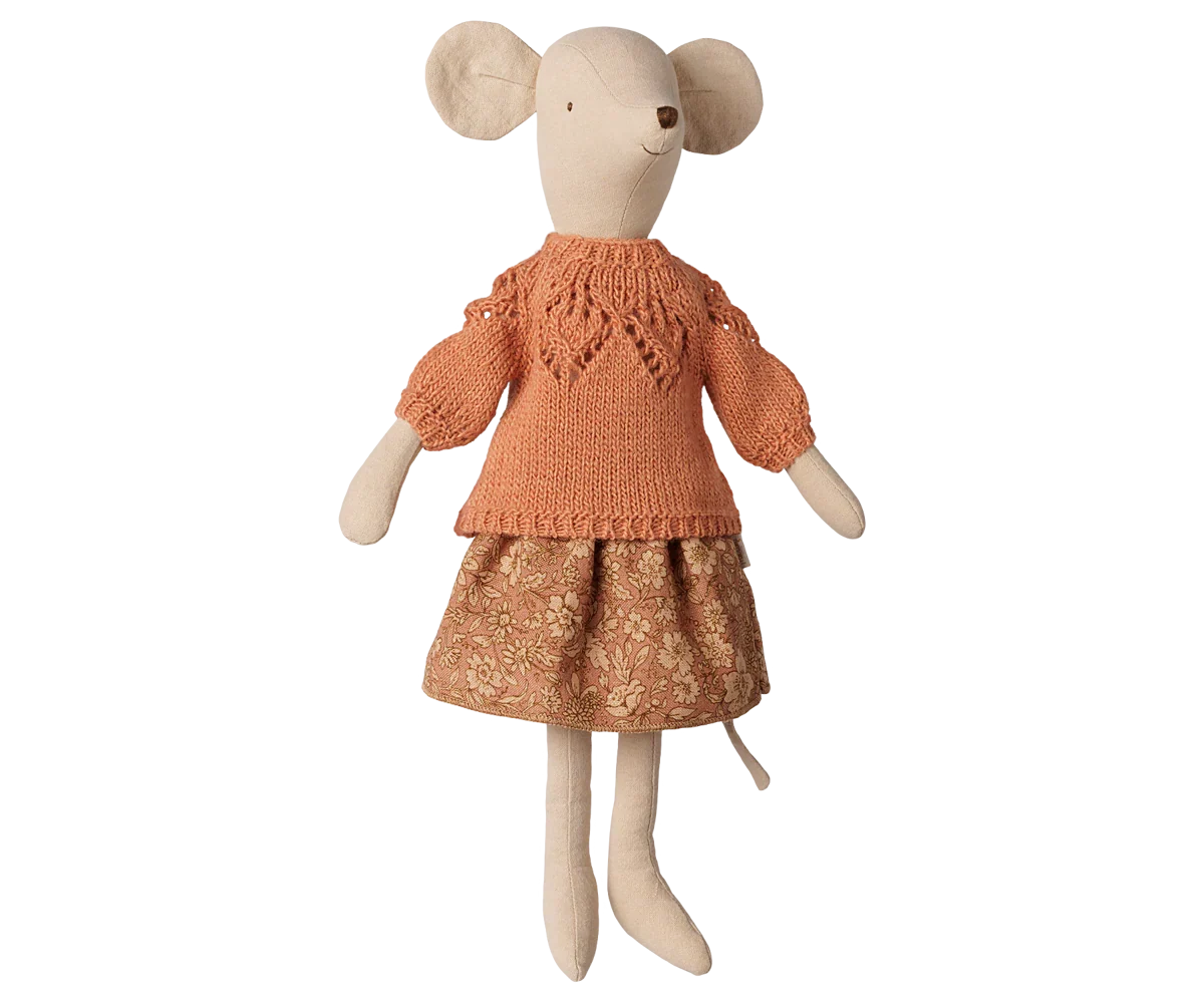 PRE-ORDER: Maileg Skirt and Knitted Sweater - Medium Mouse (Estimated Arrival Early November)