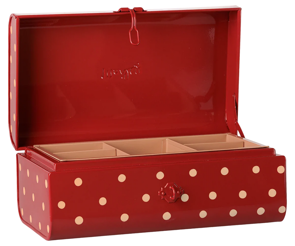 PRE-ORDER: Maileg Storage Suitcase, Small - Red with Tray (Estimated Arrival Early November)