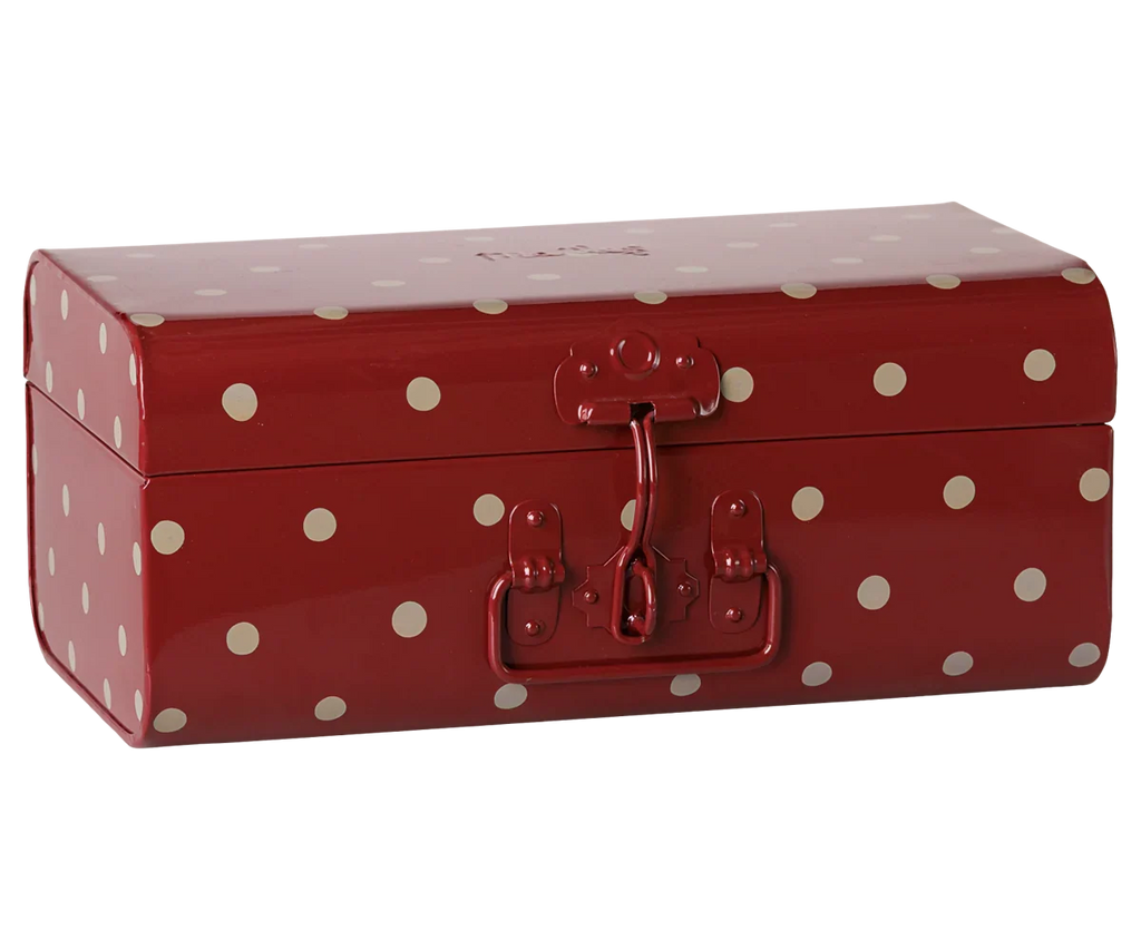 PRE-ORDER: Maileg Storage Suitcase, Small - Dark Red with Tray (Estimated Arrival Early November)