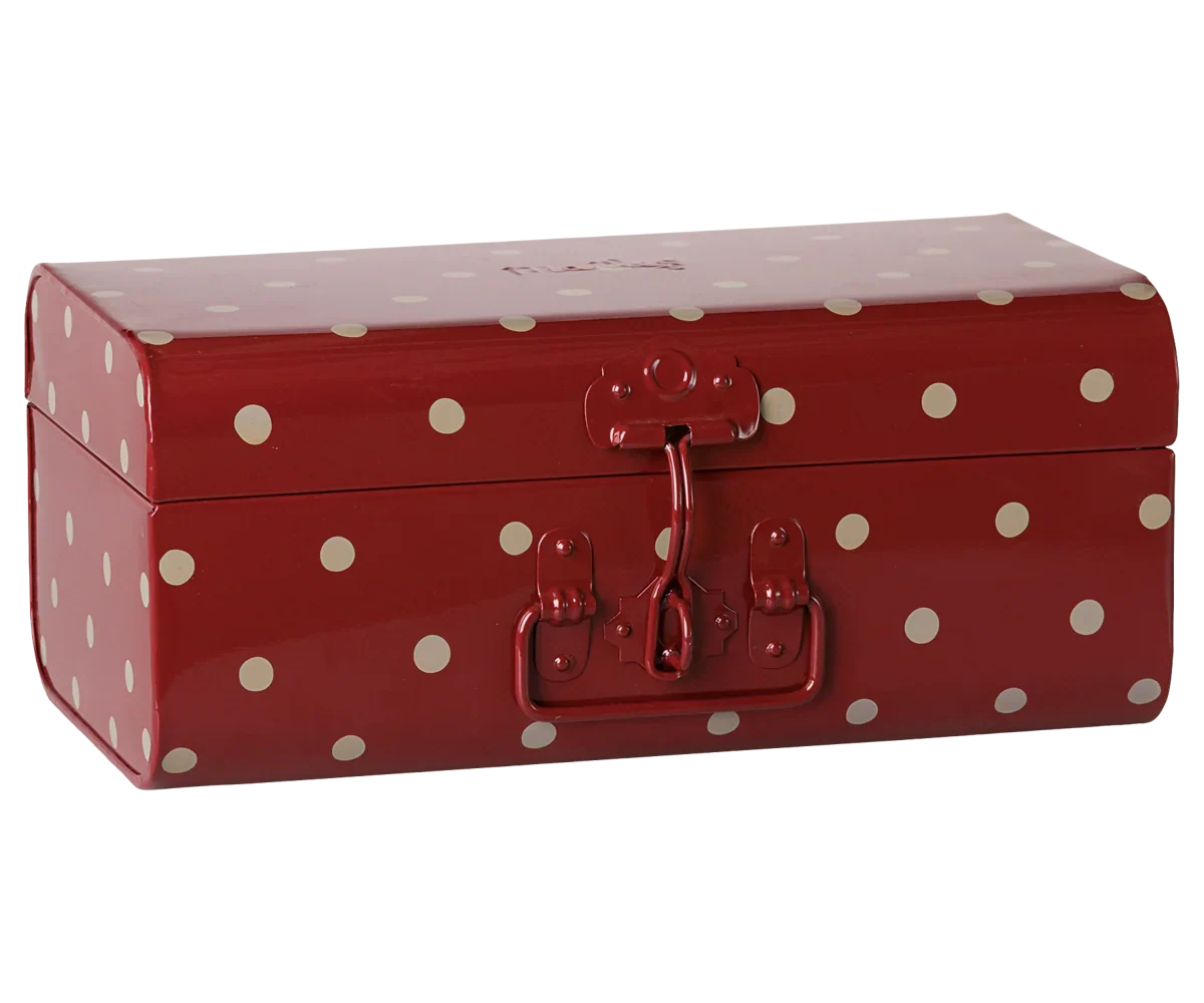PRE-ORDER: Maileg Storage Suitcase, Small - Dark Red with Tray (Estimated Arrival Early November)