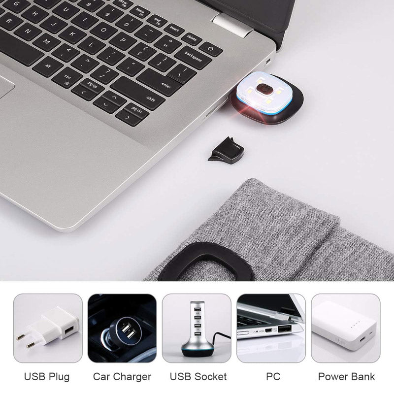 LED Beanie Light with Built-In Rechargeable Headlamp Hat