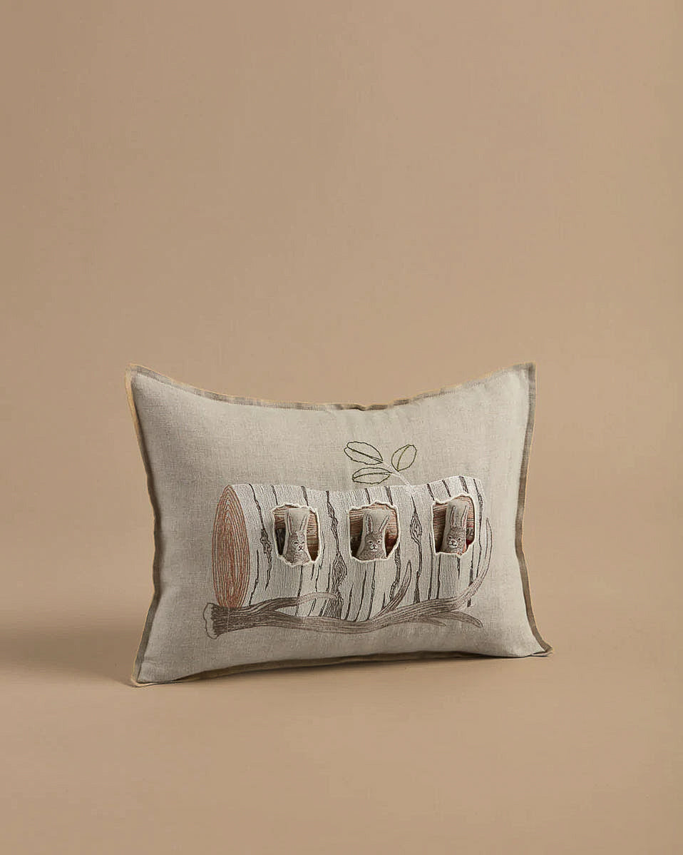 Coral & Tusk Aspen Log Bunnies Pocket Pillow