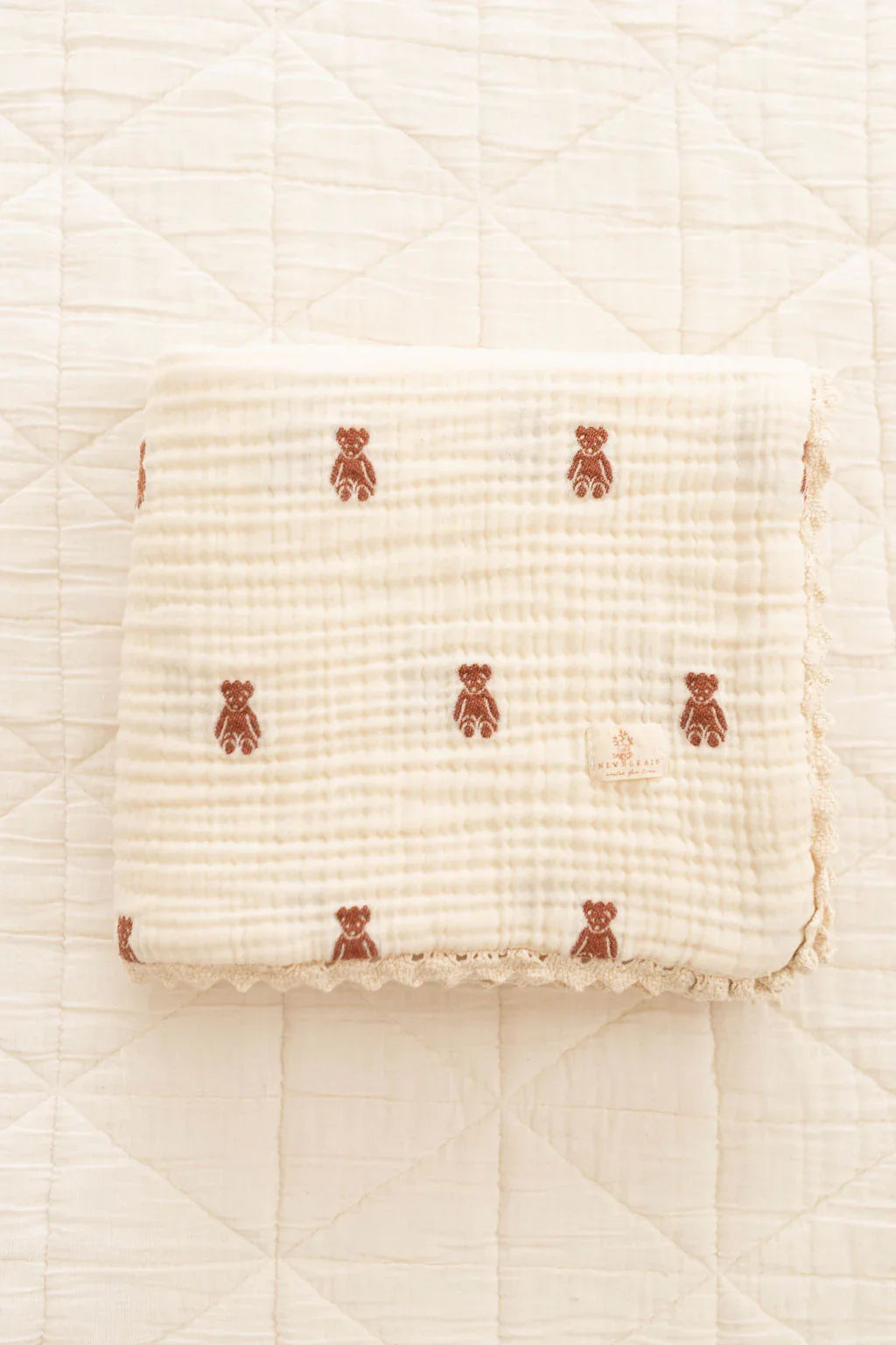 Organic Cotton Layered Gauze Baby Blanket - Teddy