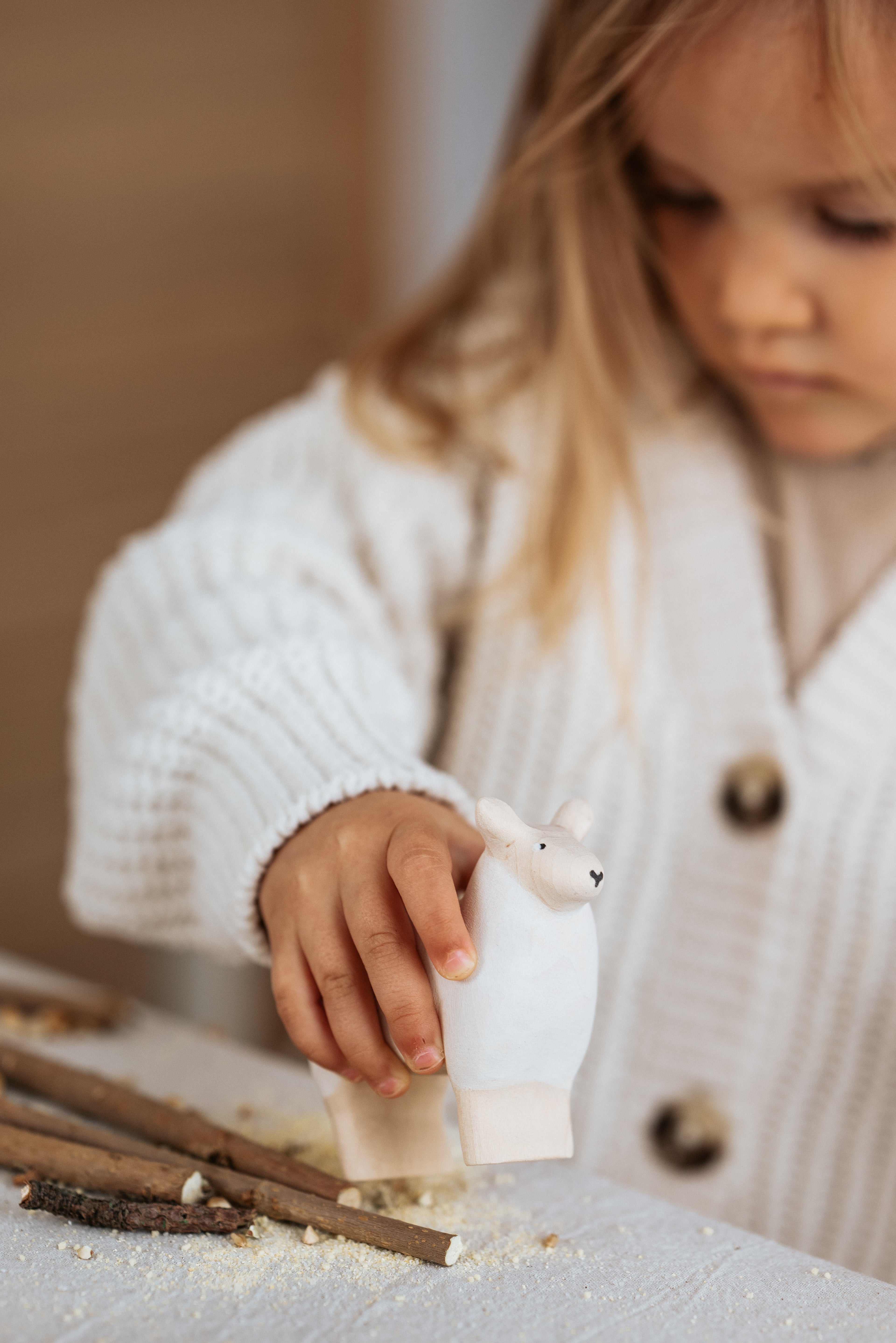 Handmade Wooden Sheep