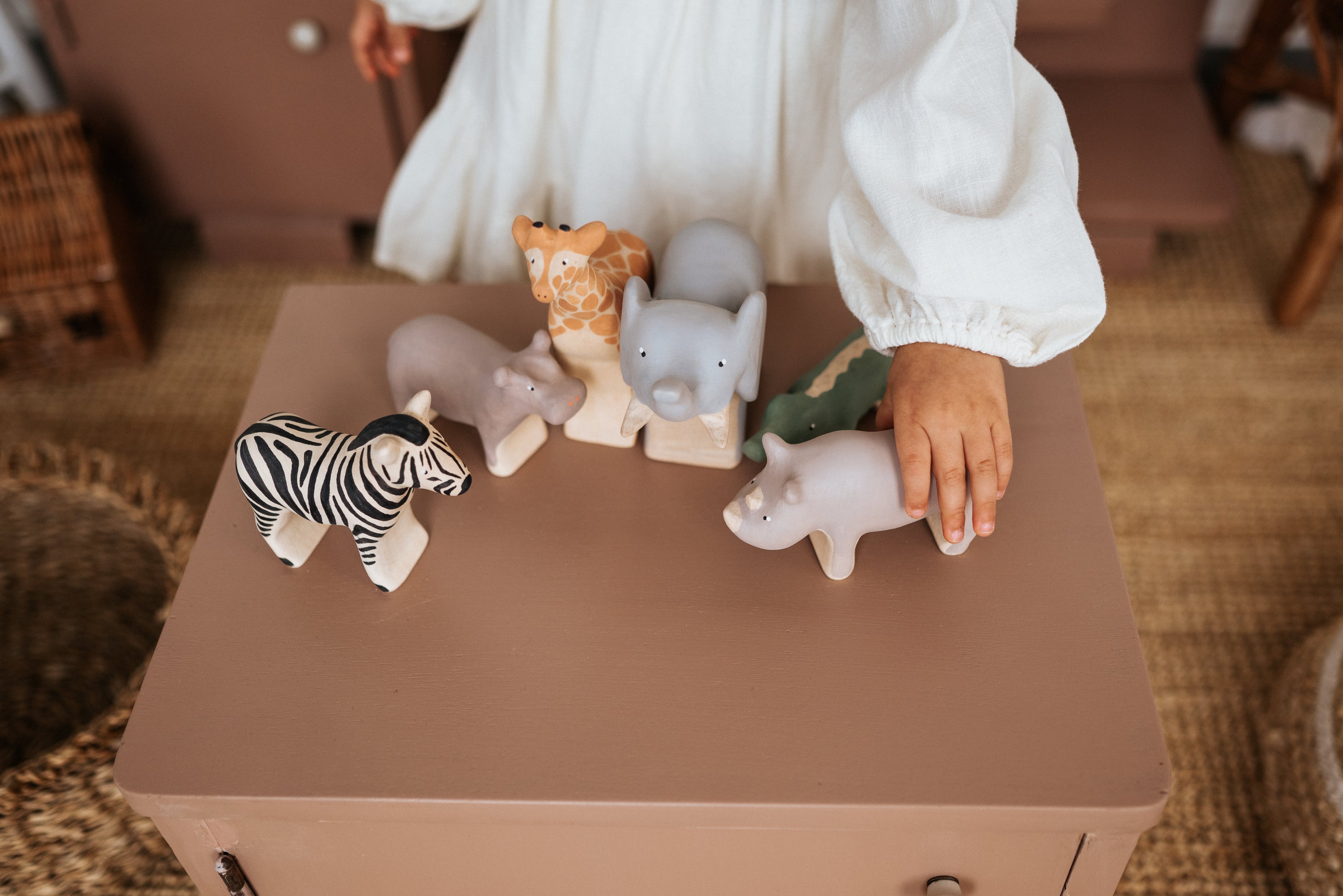 Handmade Wooden Rhinoceros