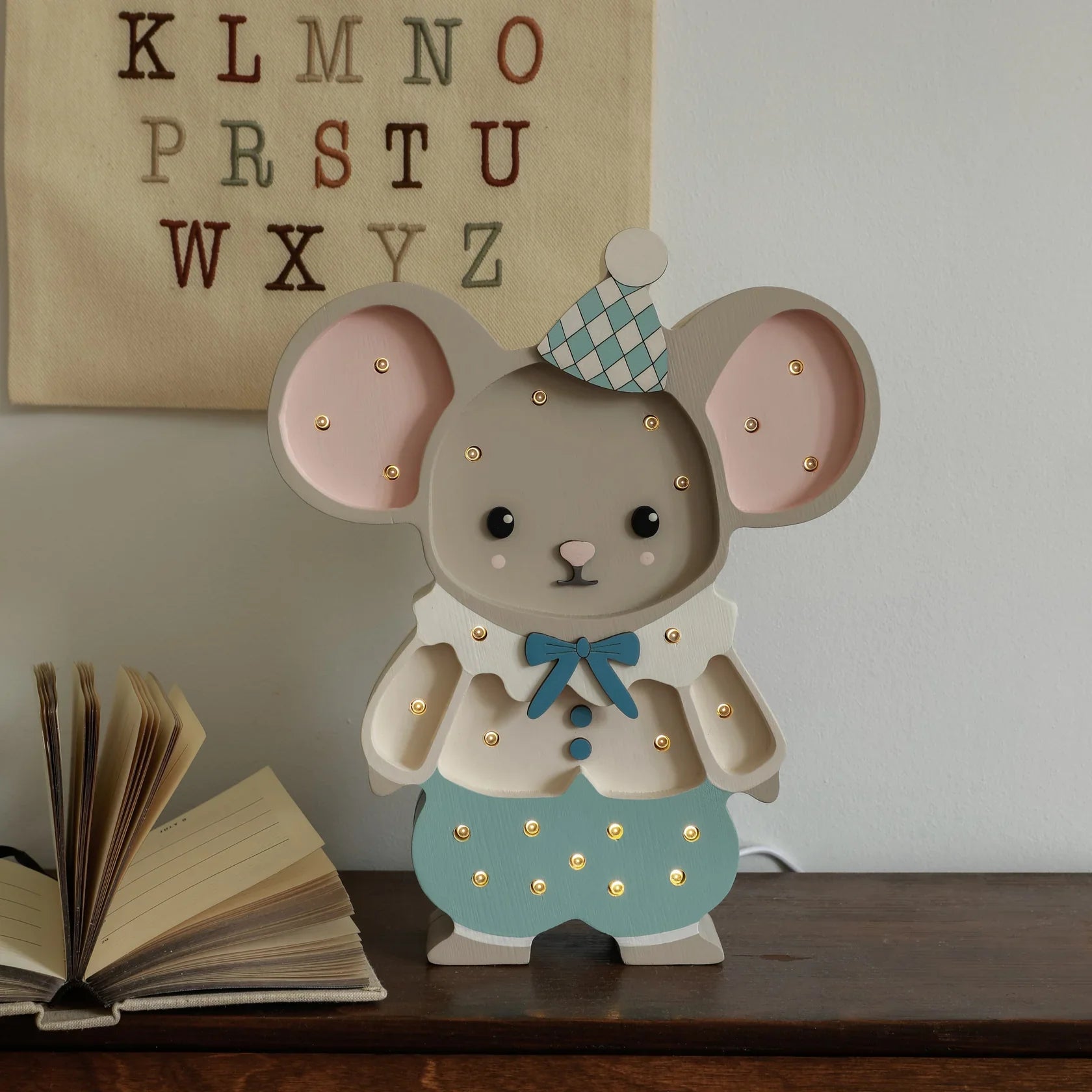 Handmade Wooden Lamp - Felix The Mouse