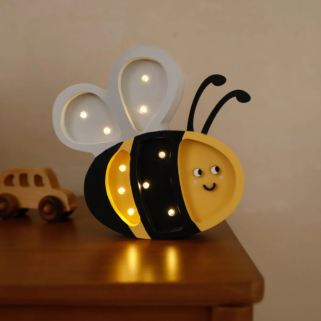 Handmade Wooden Mini Lamp - Happy Bee