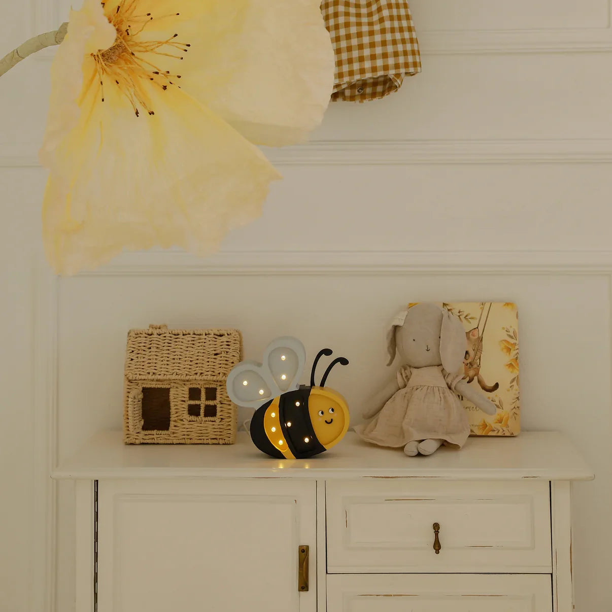 Handmade Wooden Mini Lamp - Happy Bee