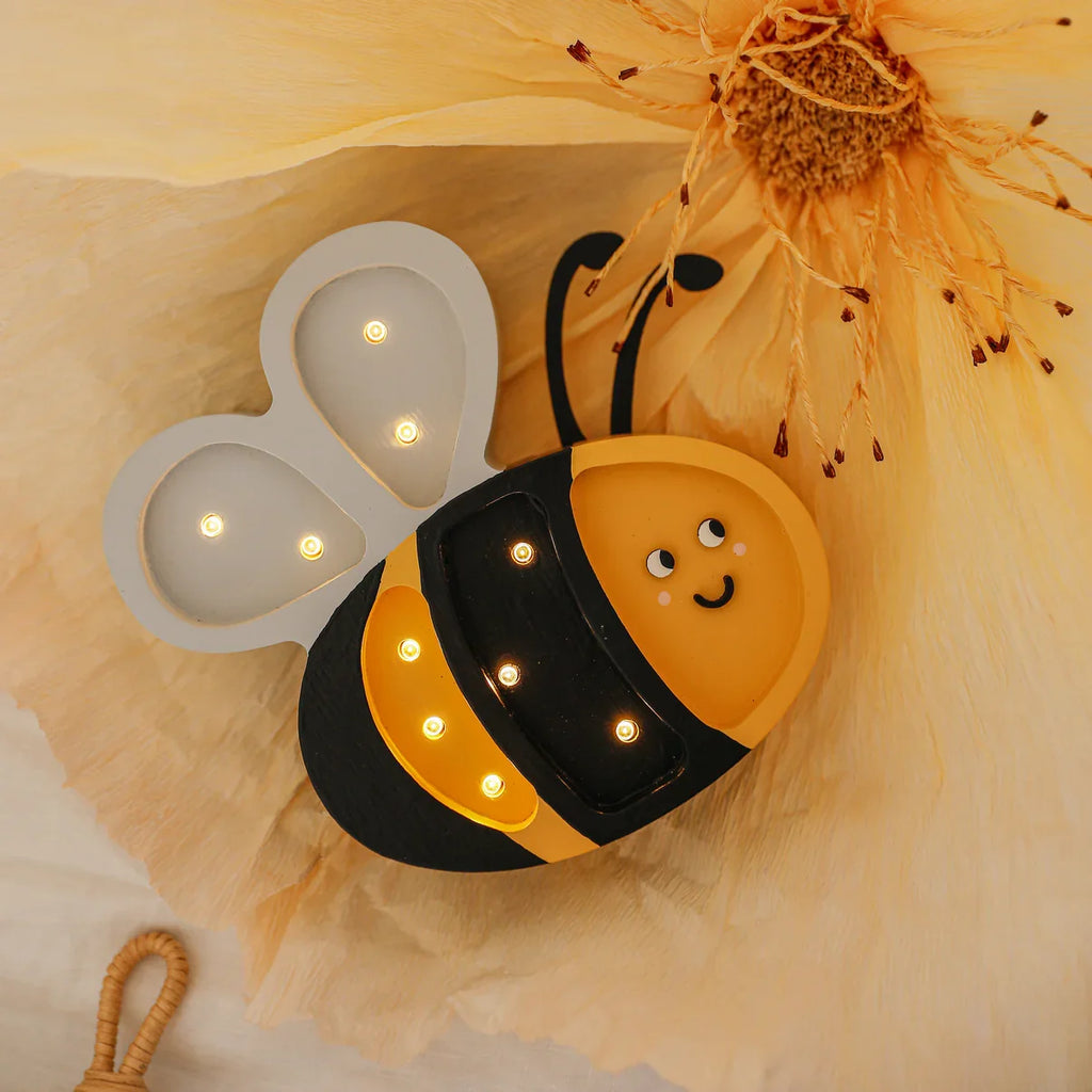 Handmade Wooden Mini Lamp - Happy Bee