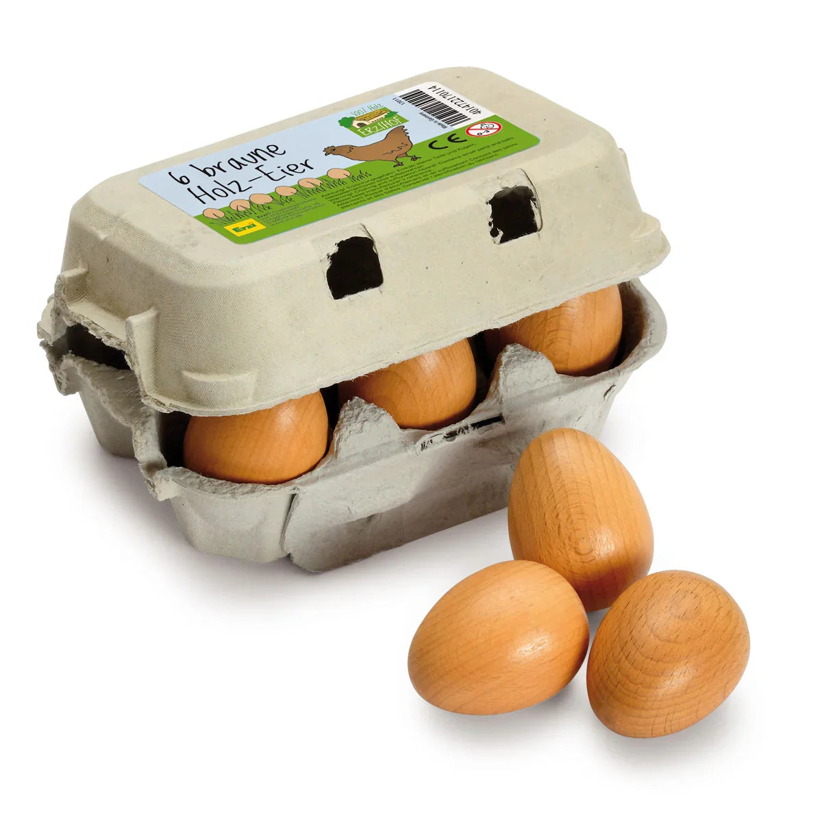Erzi Half A Dozen Wooden Eggs