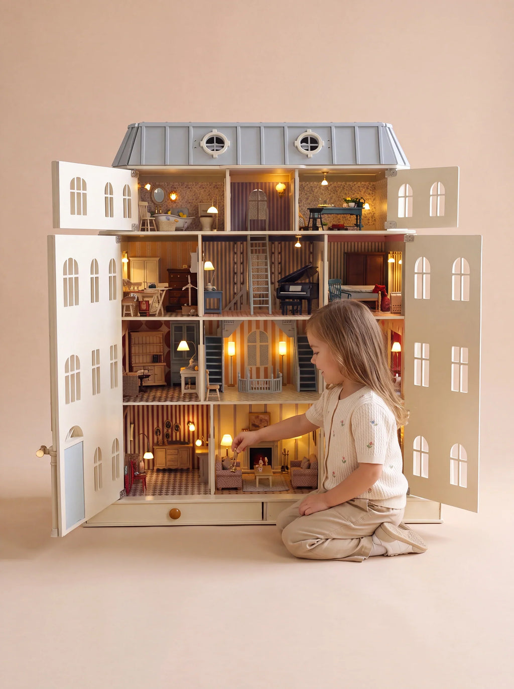 Fully Furnished Dollhouse With Lights, House of Monaco (ships mid-September)