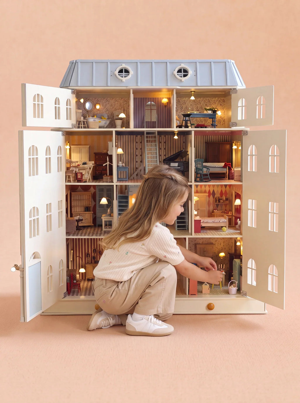 Fully Furnished Dollhouse With Lights, House of Monaco (ships mid-September)