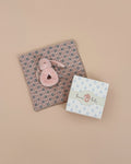 Maileg Bunny Rattle & Burp Cloth Set - Powder