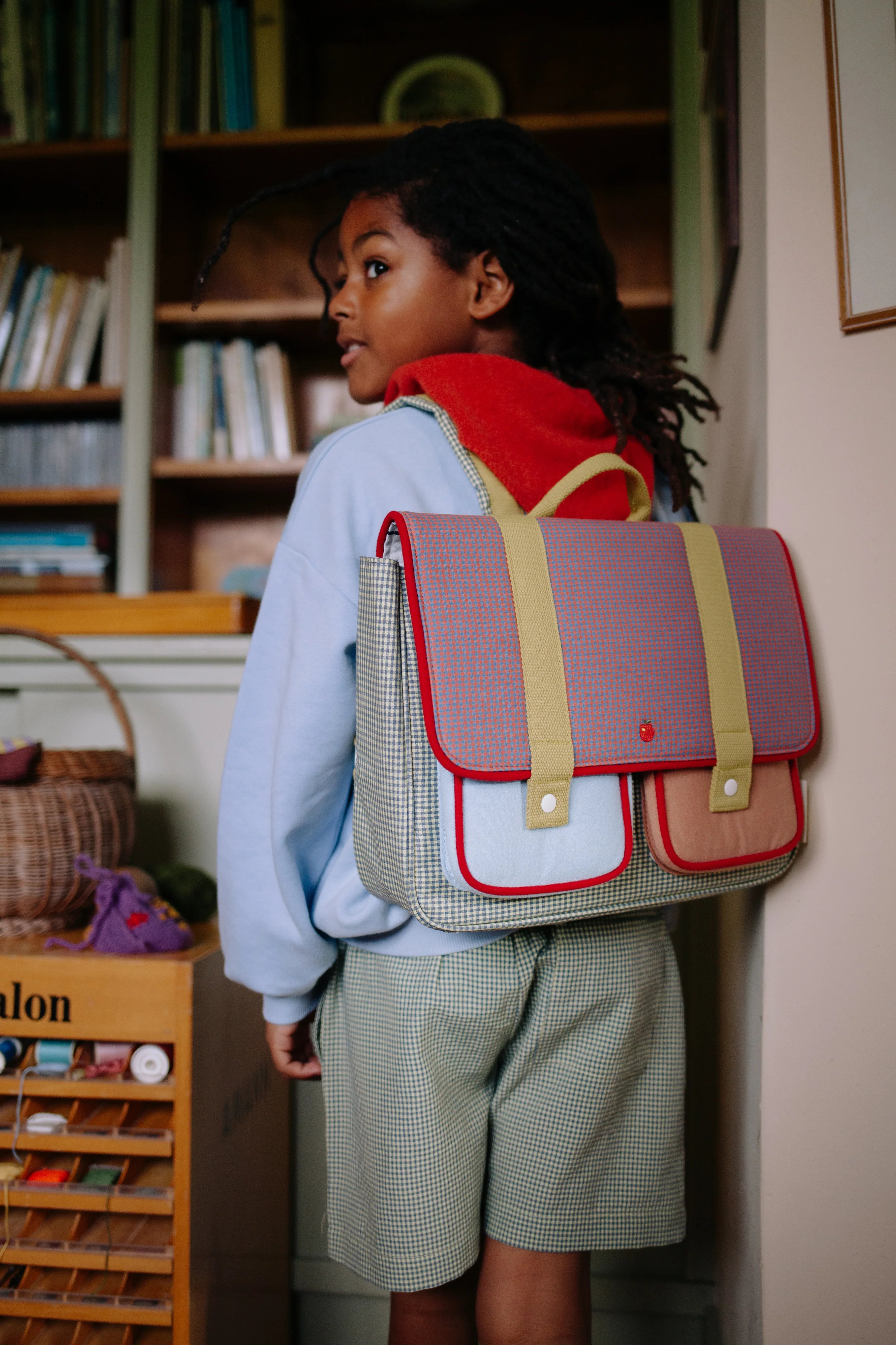 Sticky Lemon School Bag | Lemon Tree | Gingham Midnight + Moon
