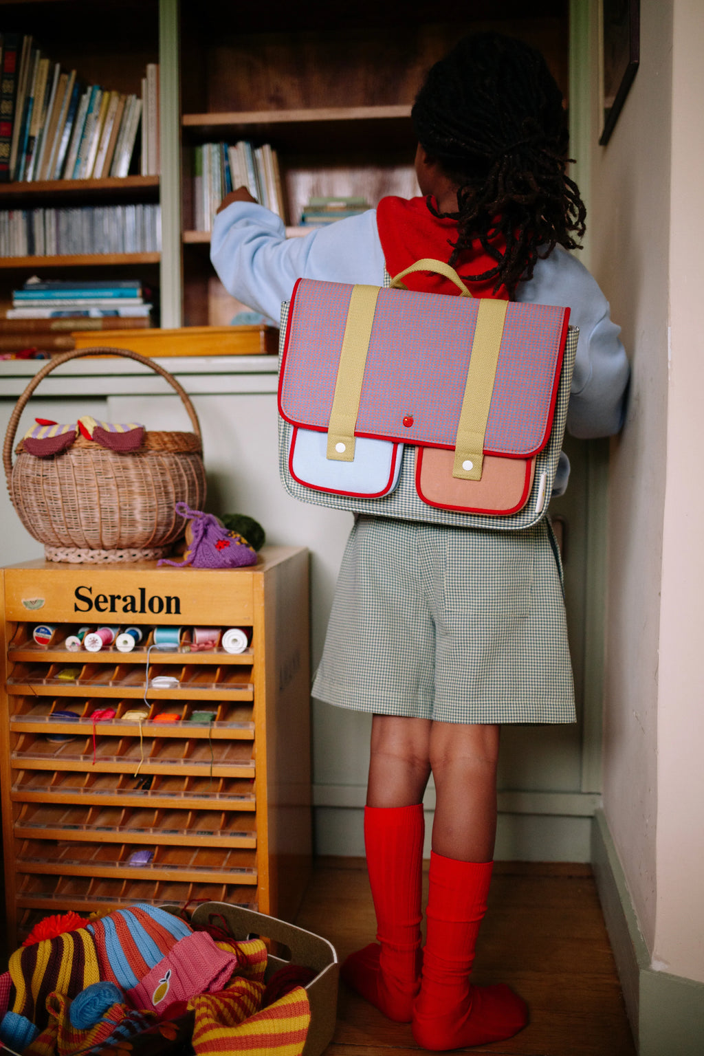Sticky Lemon School Bag | Lemon Tree | Gingham Midnight + Moon