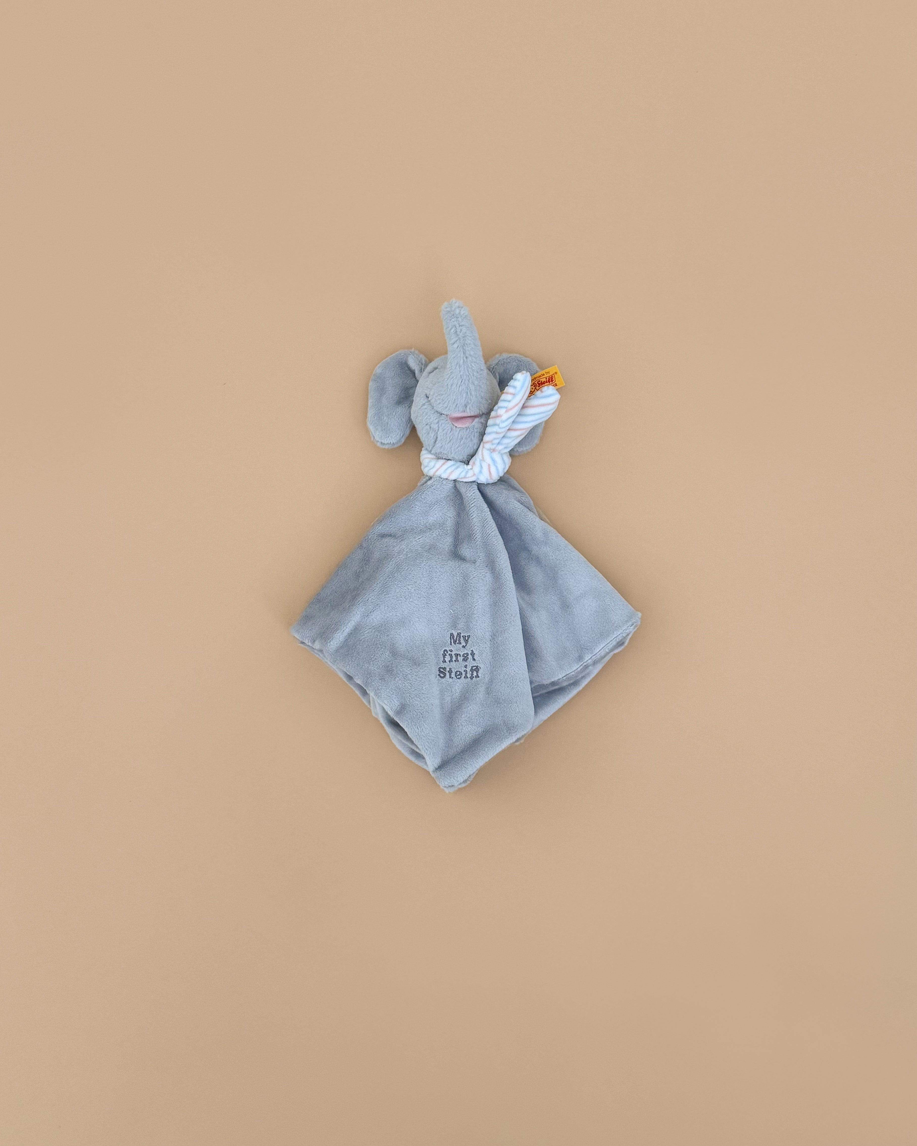“My First Steiff” Ellie Elephant Security Blanket Baby Toy, 10 Inches