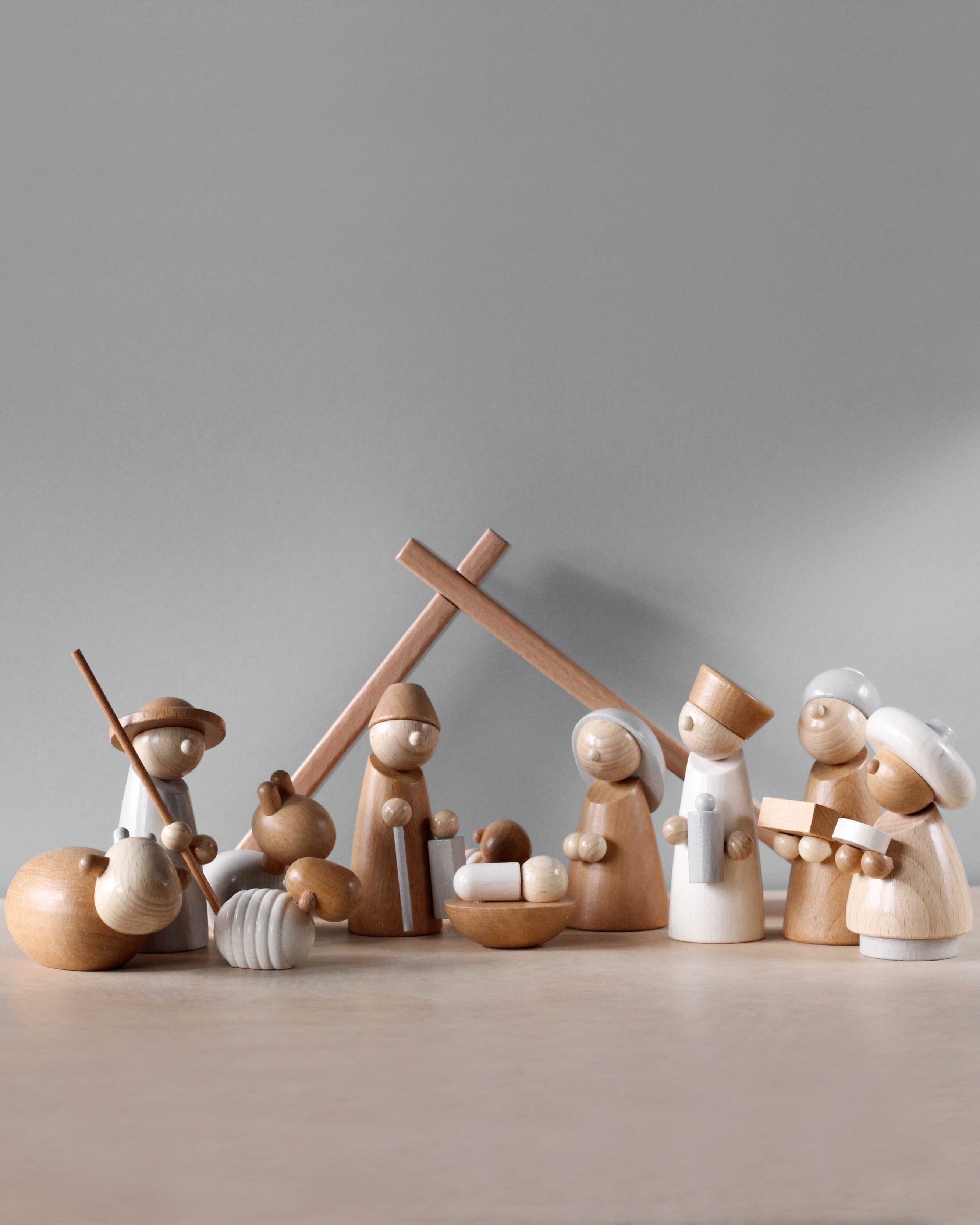 Wooden Nativity Scene