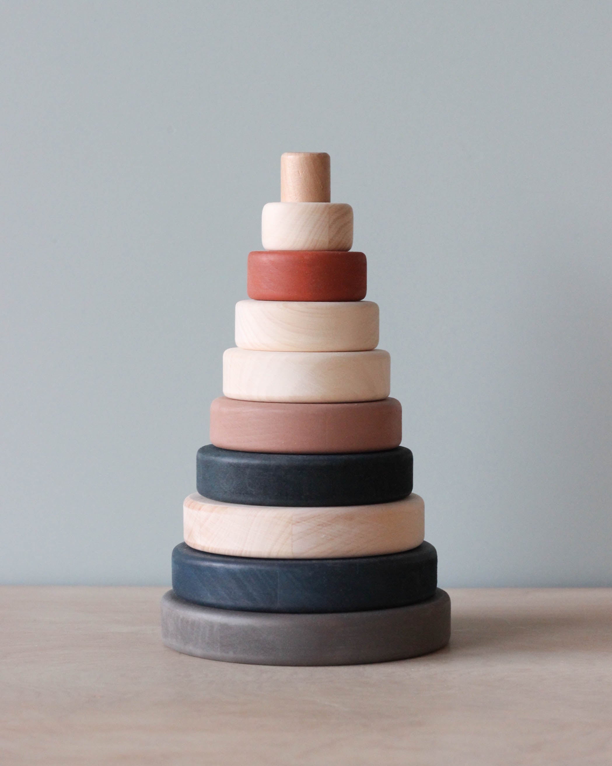 Sabo Concept Wooden Pyramid Stacker - Terracotta