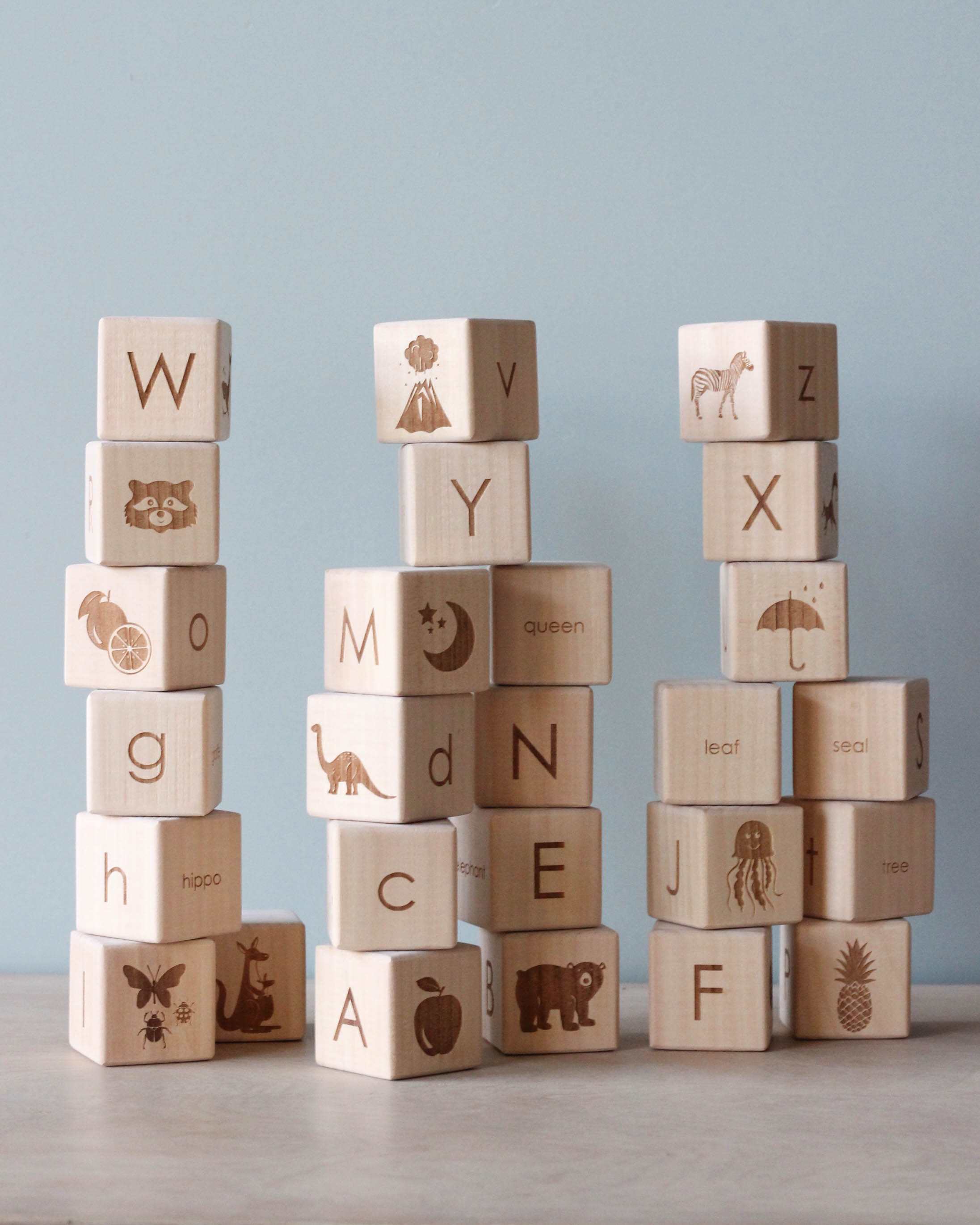 Sabo Concept Alphabet Wooden Blocks - Natural