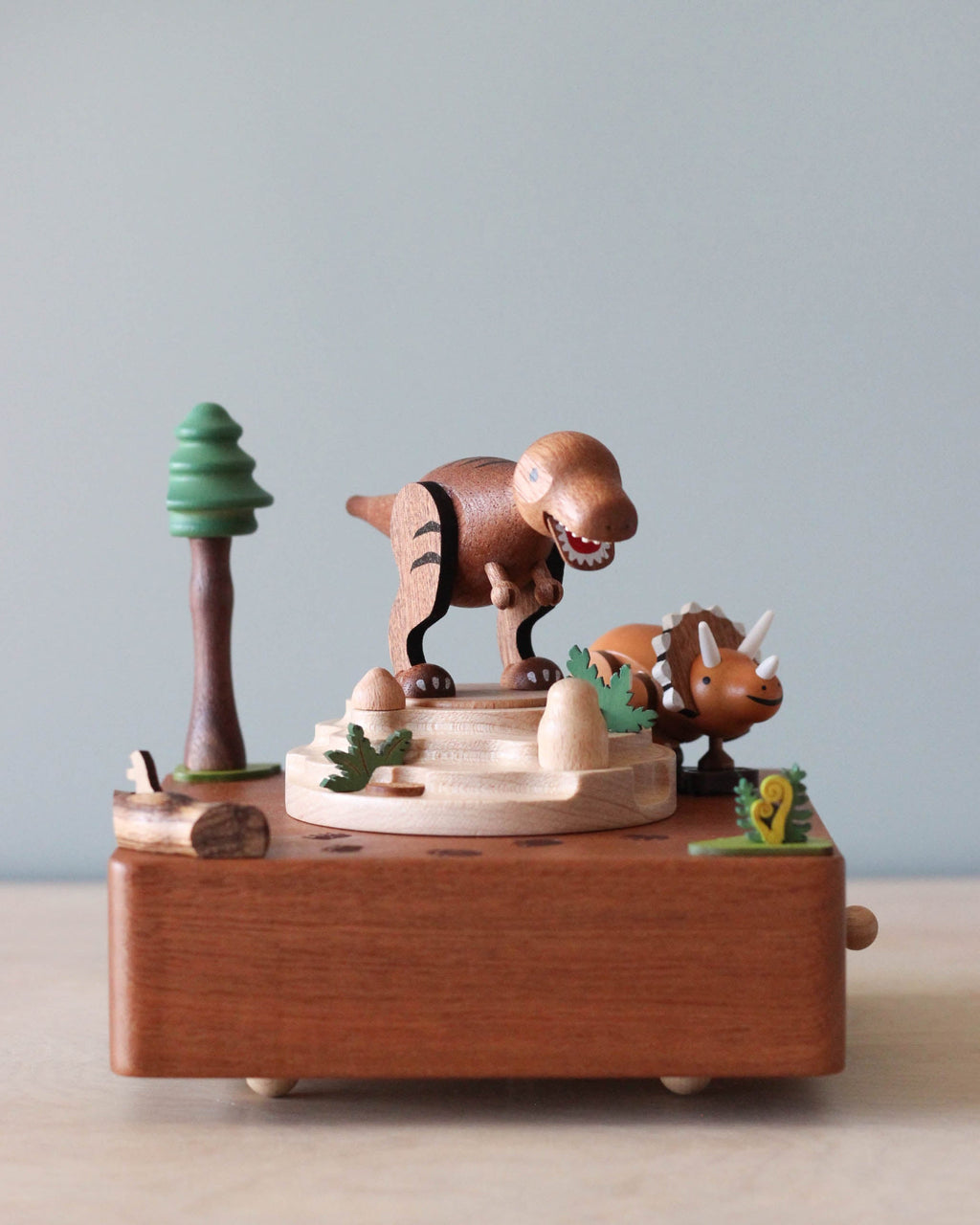 Wooden Dinosaur Music Box