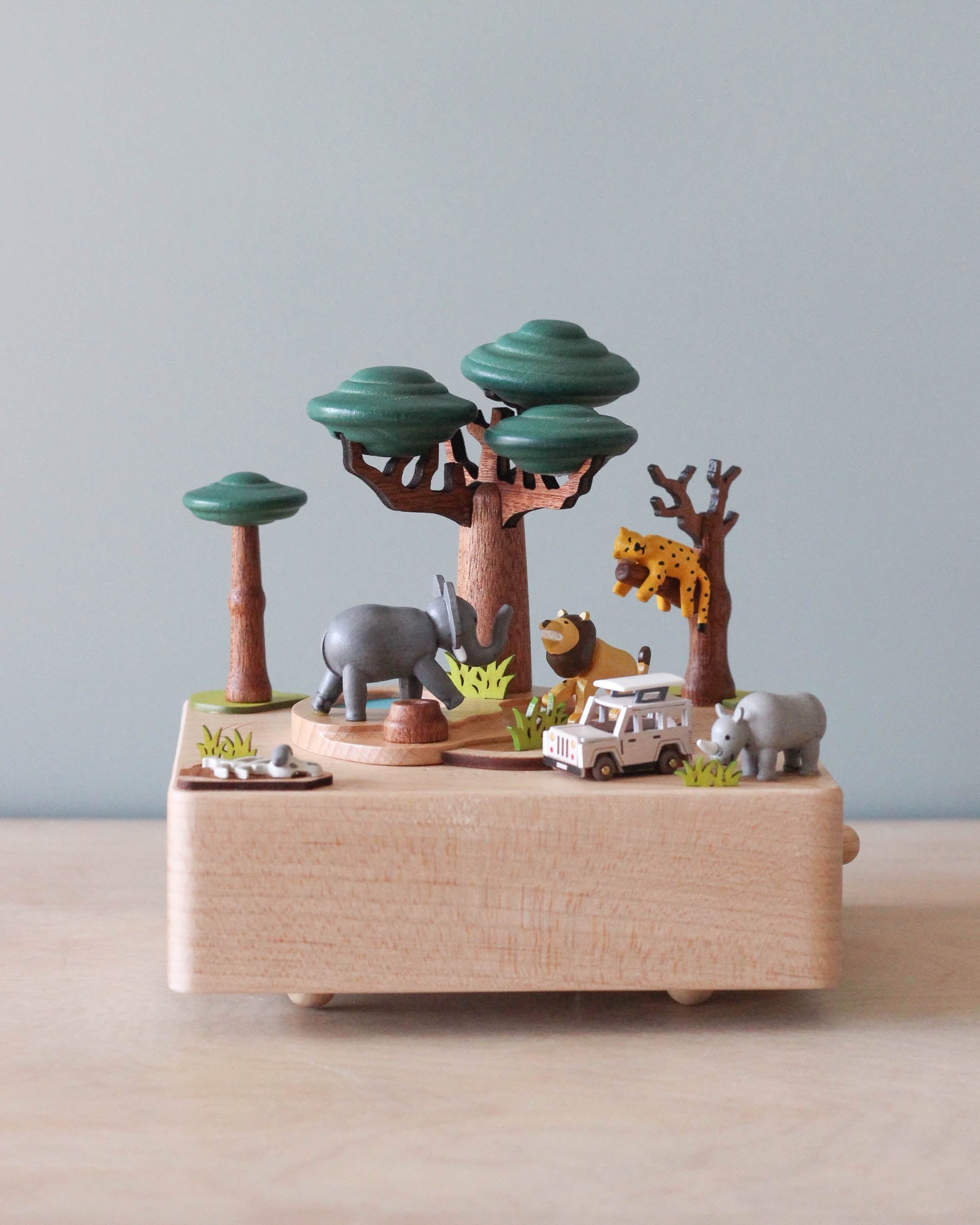 Wooden Safari Music Box