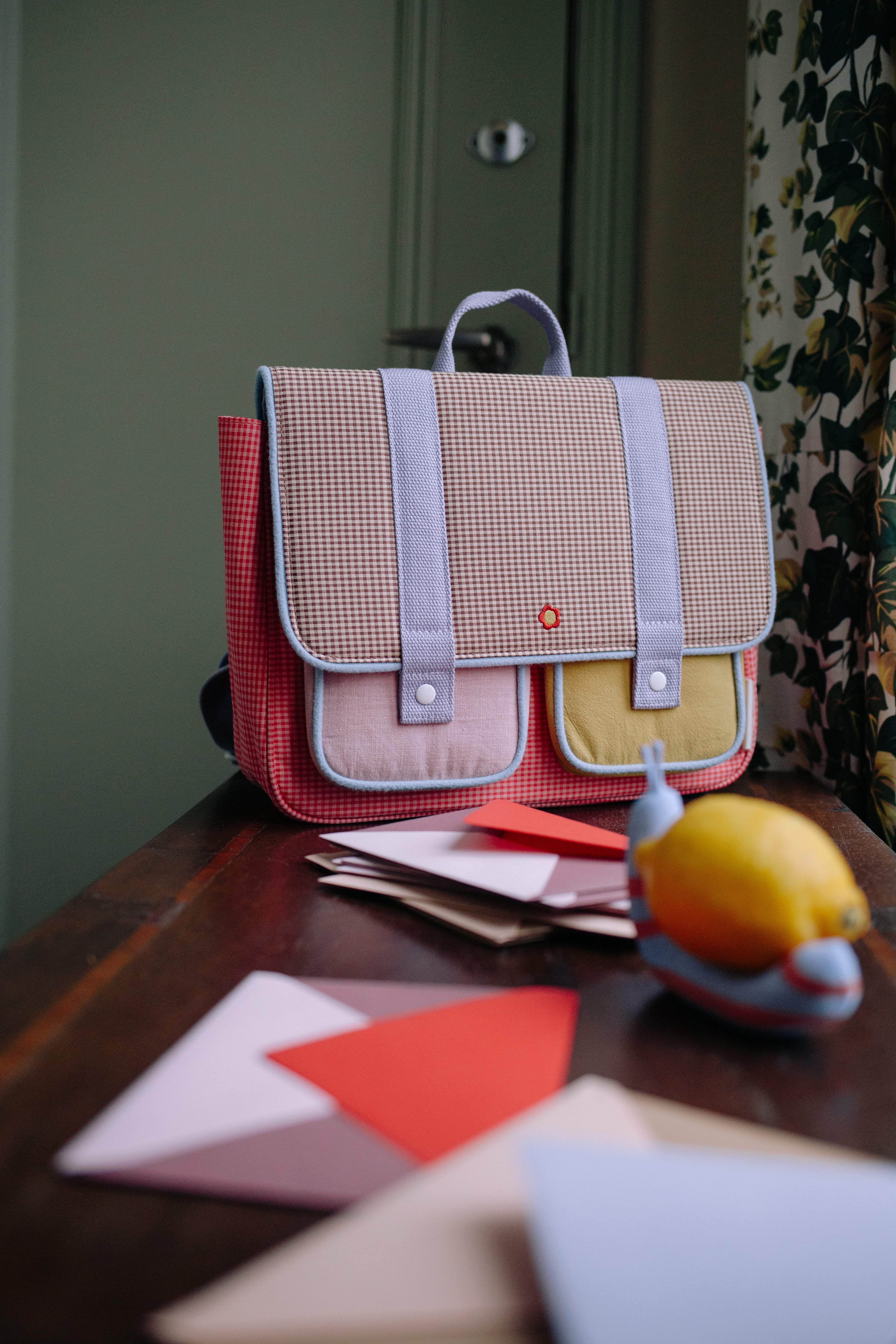 Sticky Lemon School Bag | Lemon Tree | Gingham Flower + Rose