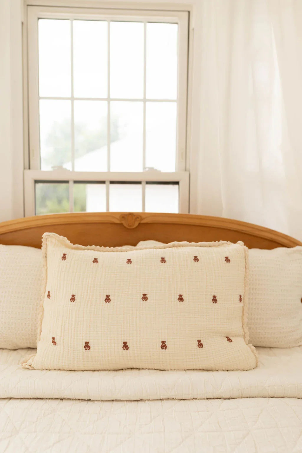 Organic Cotton Layered Gauze Pillowcase - Teddy