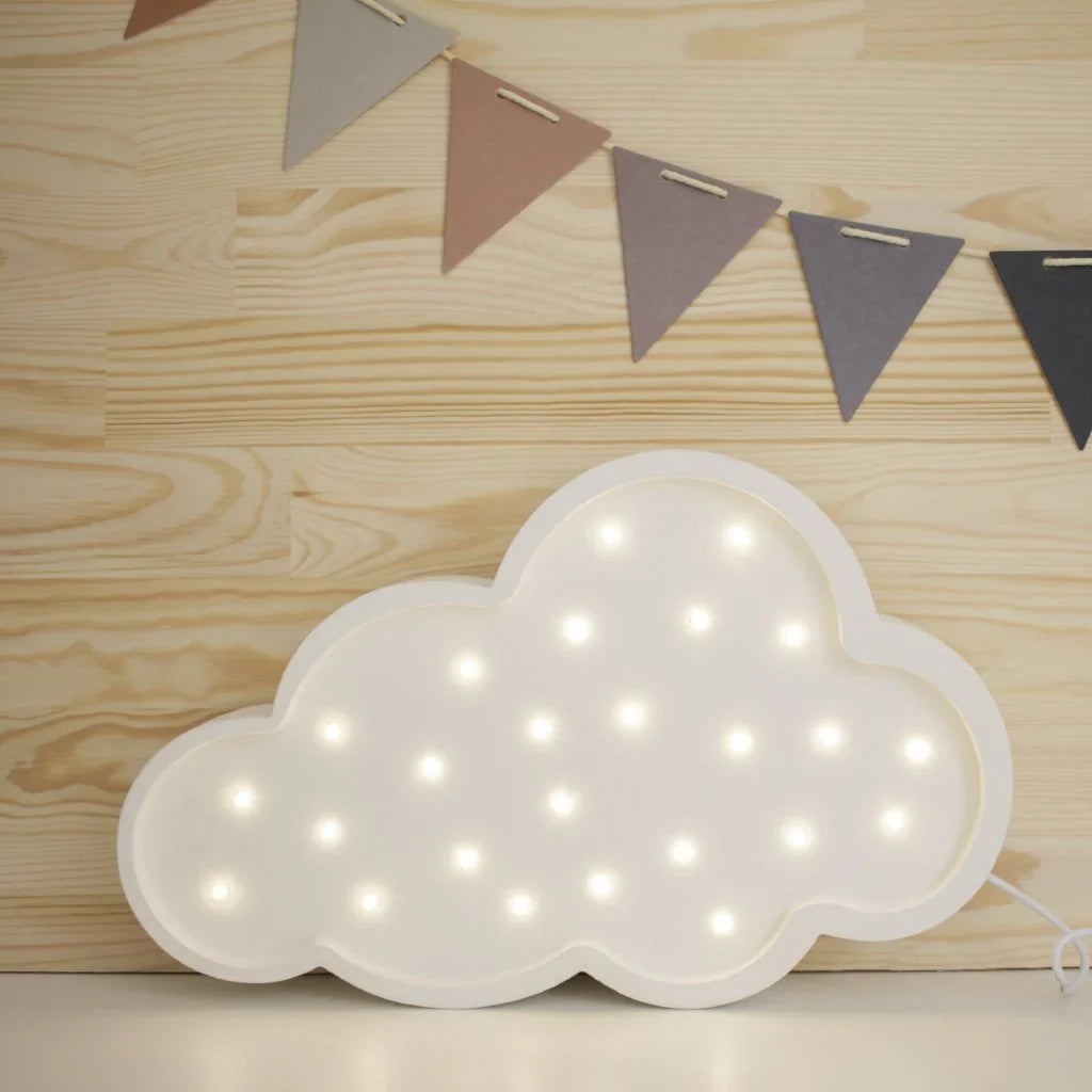 Handmade Wooden Lamp - White Cloud