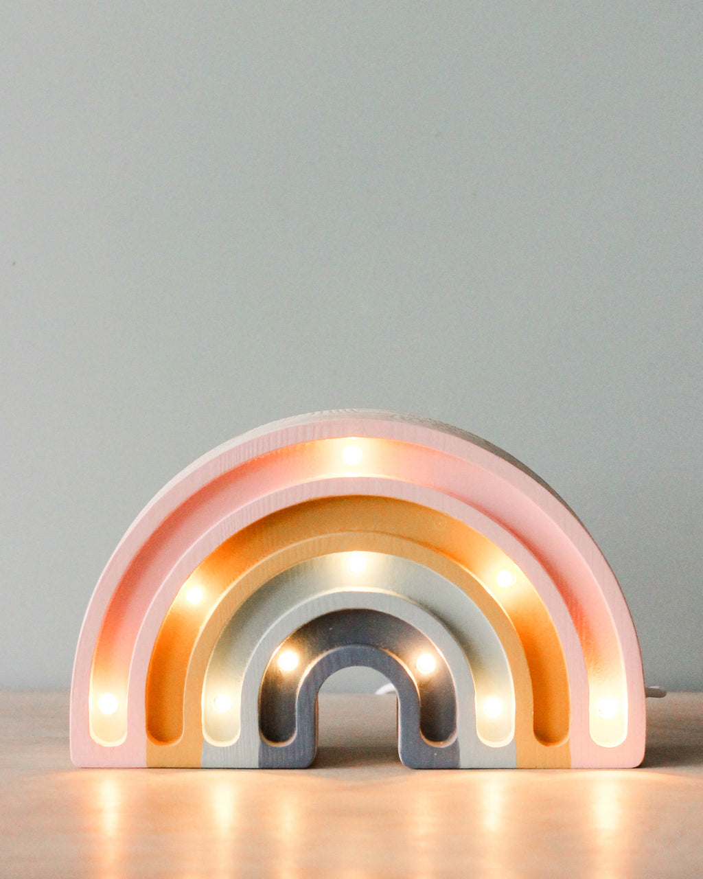 Handmade Wooden Mini Lamp - Rainbow