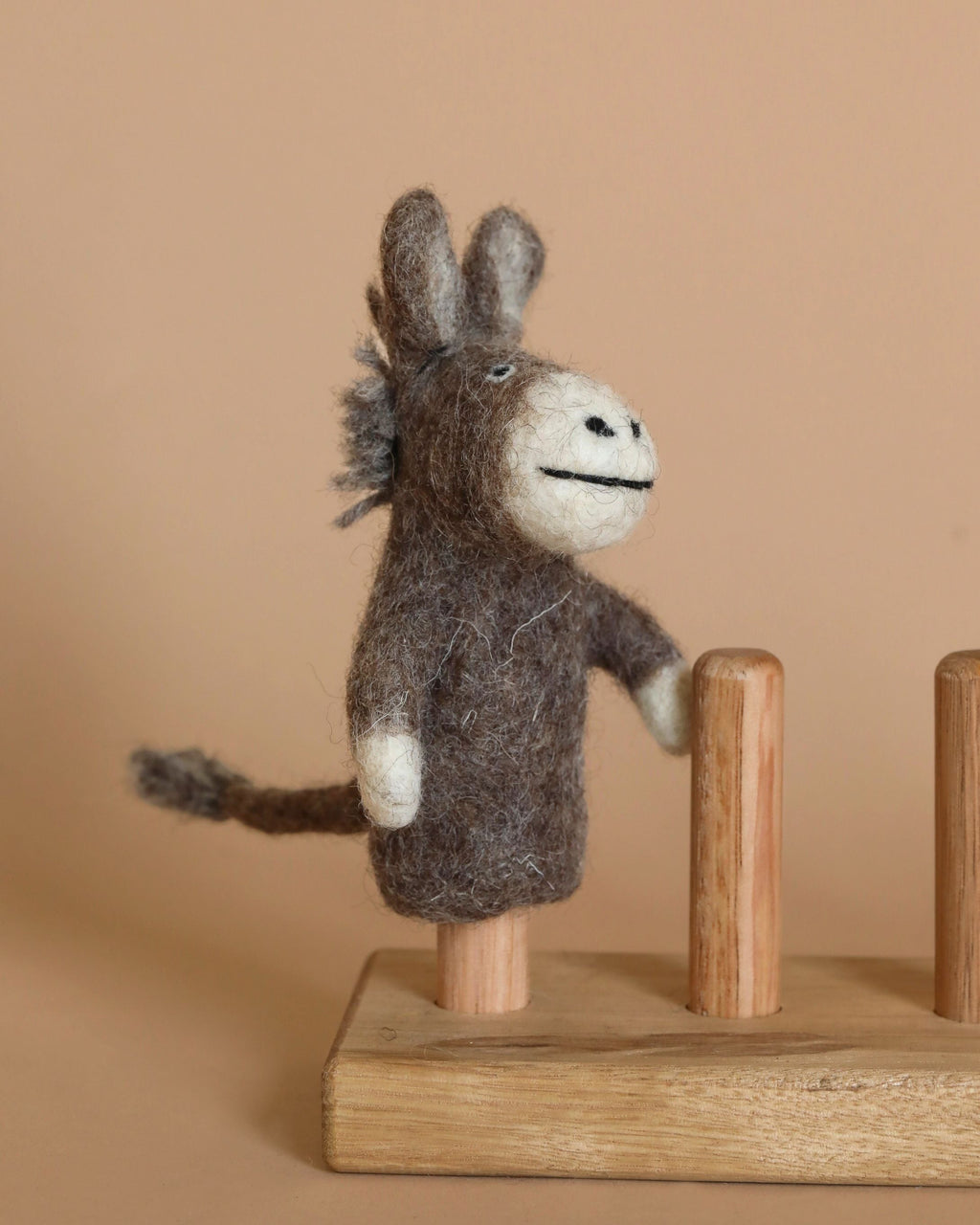Felt Finger Puppet: Donkey, Gray
