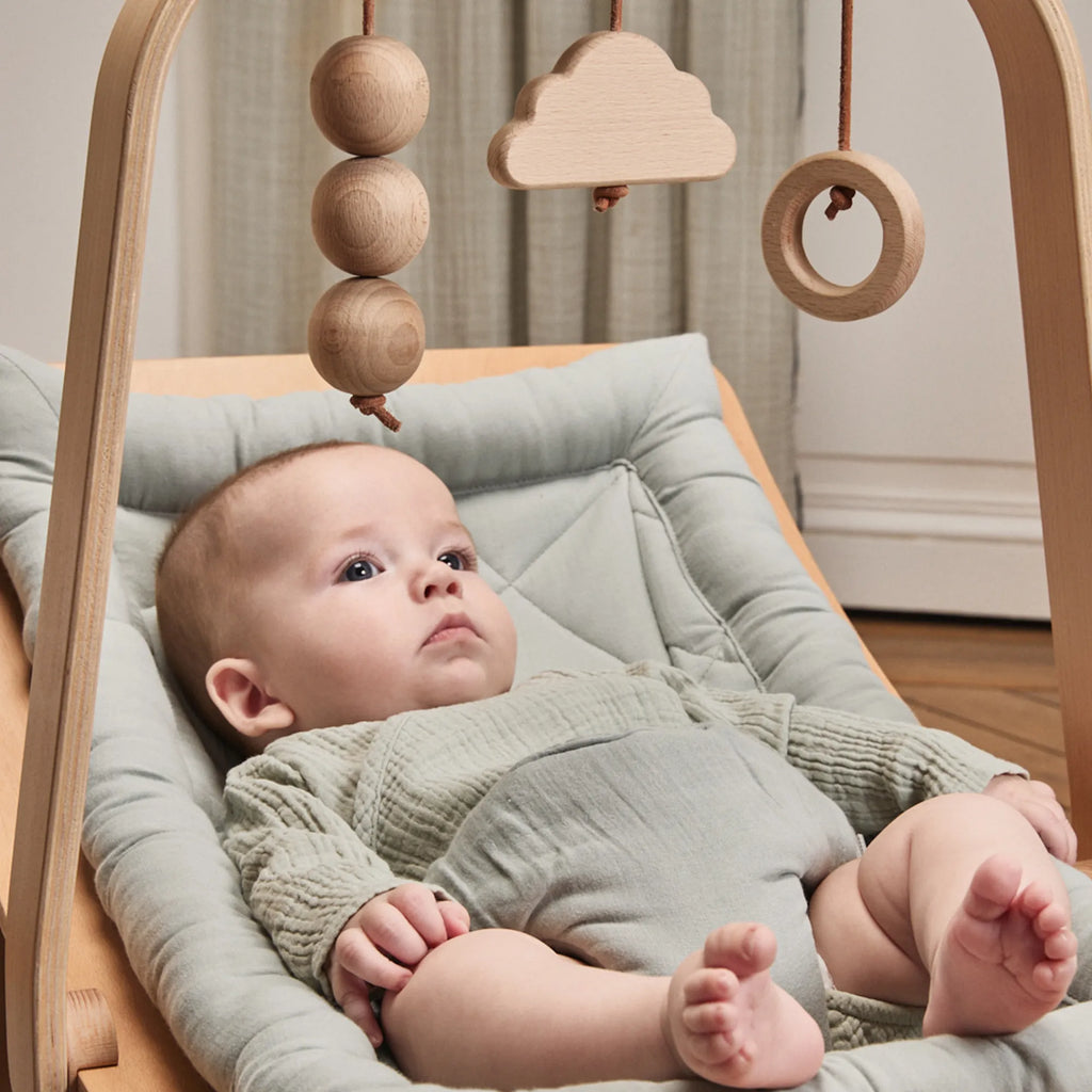Charlie Crane LEVO Baby Rocker with Organic White Cushion