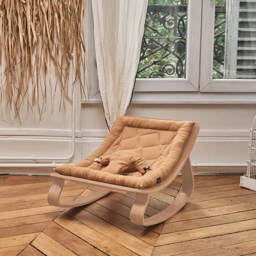 Charlie Crane LEVO Baby Rocker with Camel Cushion