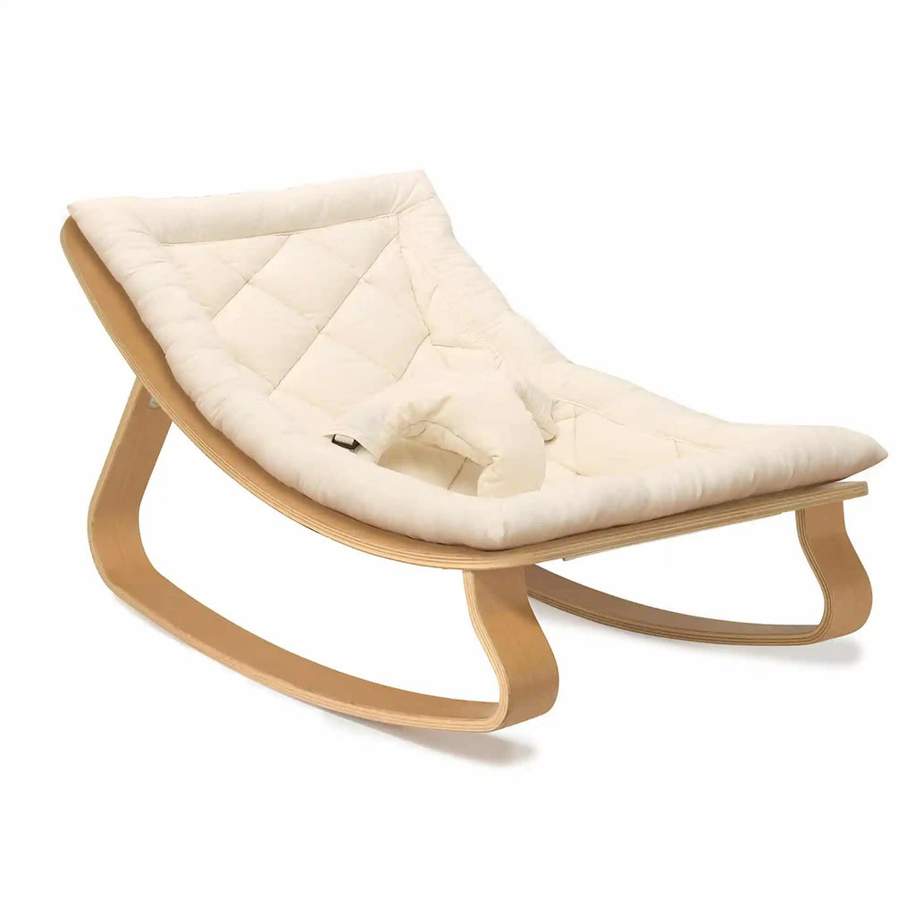 Charlie Crane LEVO Baby Rocker with Organic White Cushion