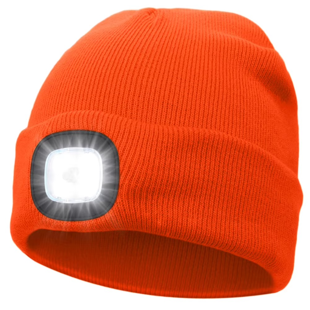 LED Beanie Light with Built-In Rechargeable Headlamp Hat