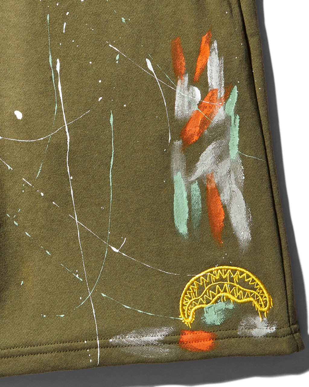 PAINT SPLAT KNIT SHORTS (GREEN)