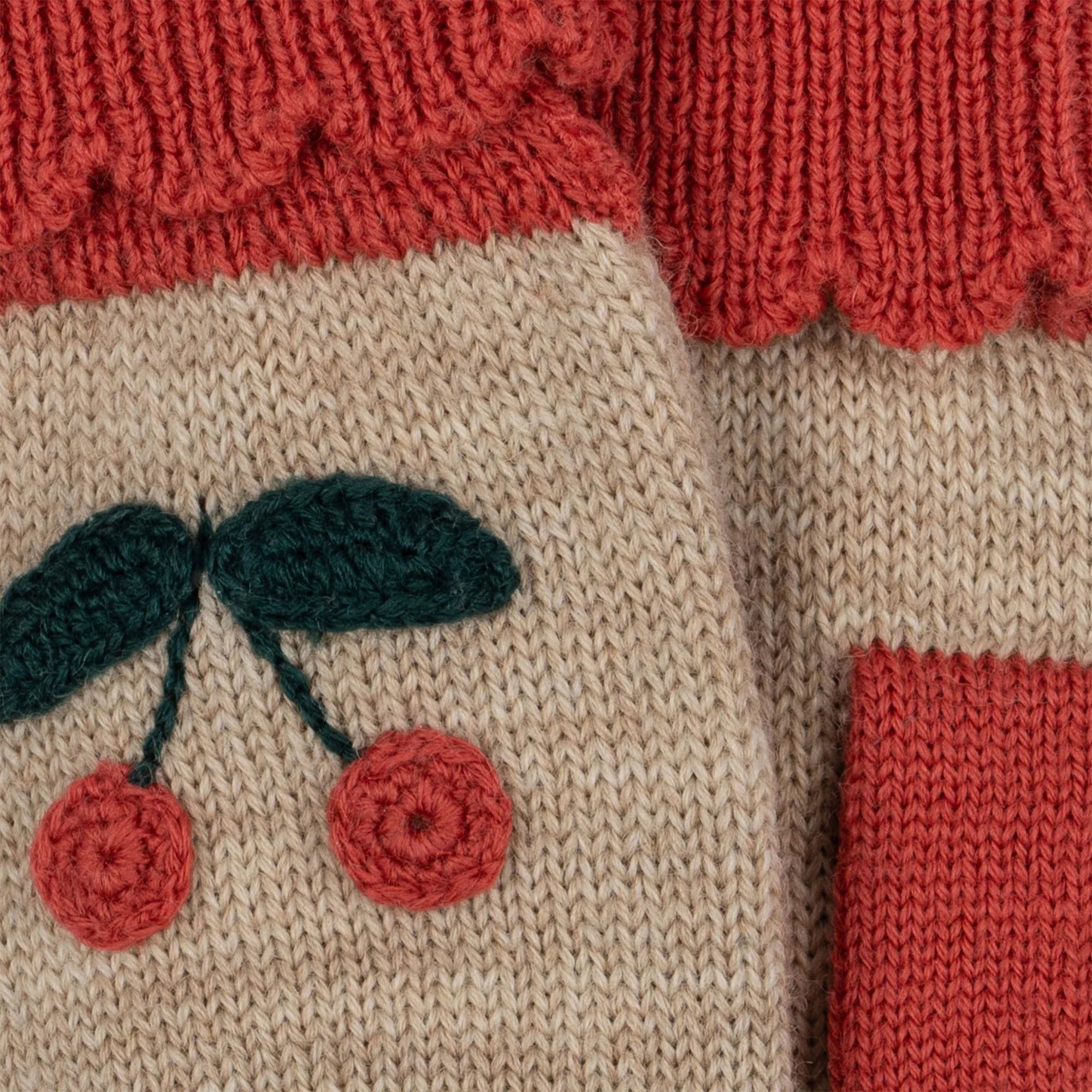Sonja Knit Mittens - Beige Melange
